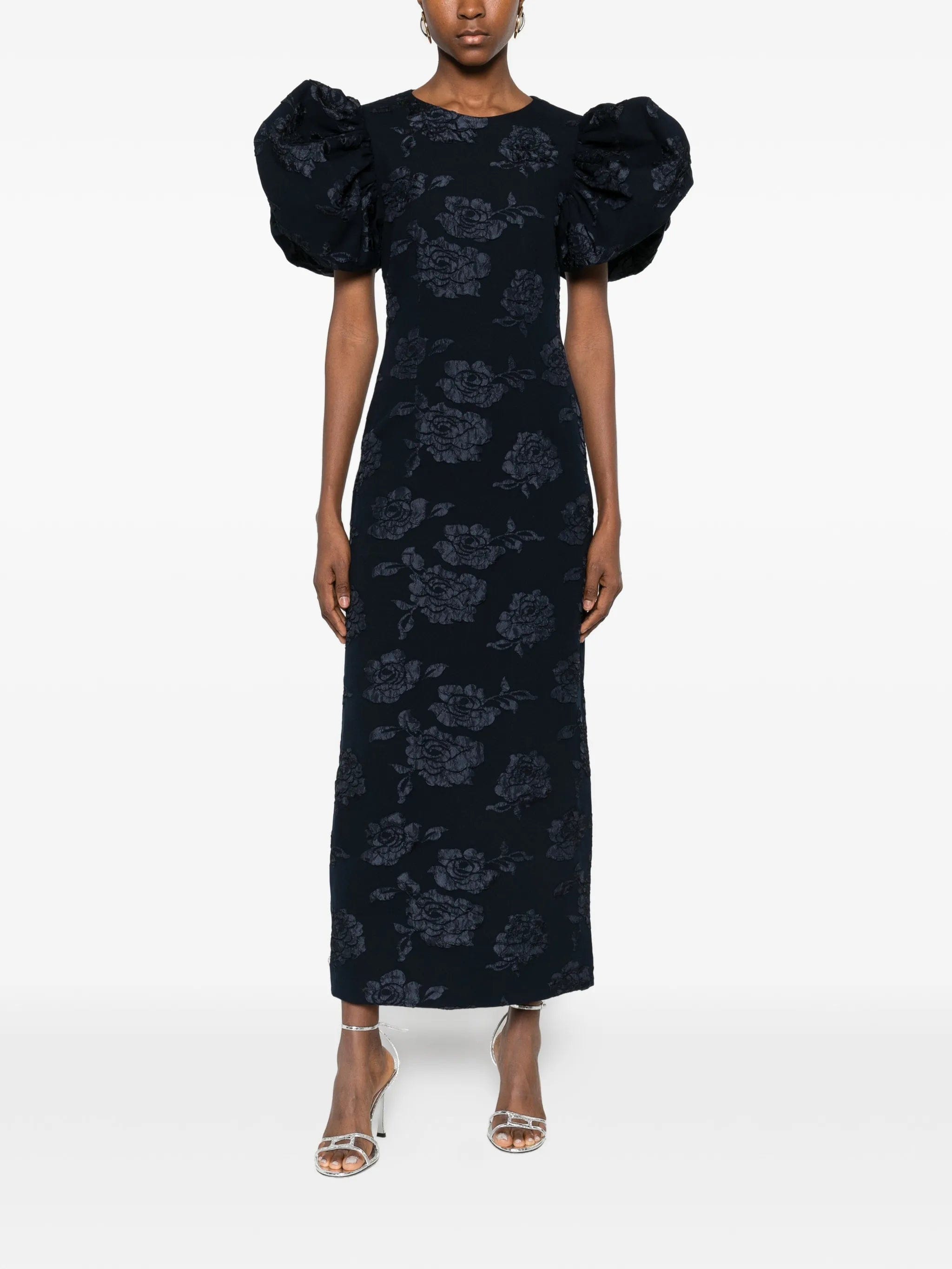 Rotate Birger Christensen jacquard puff midi dress