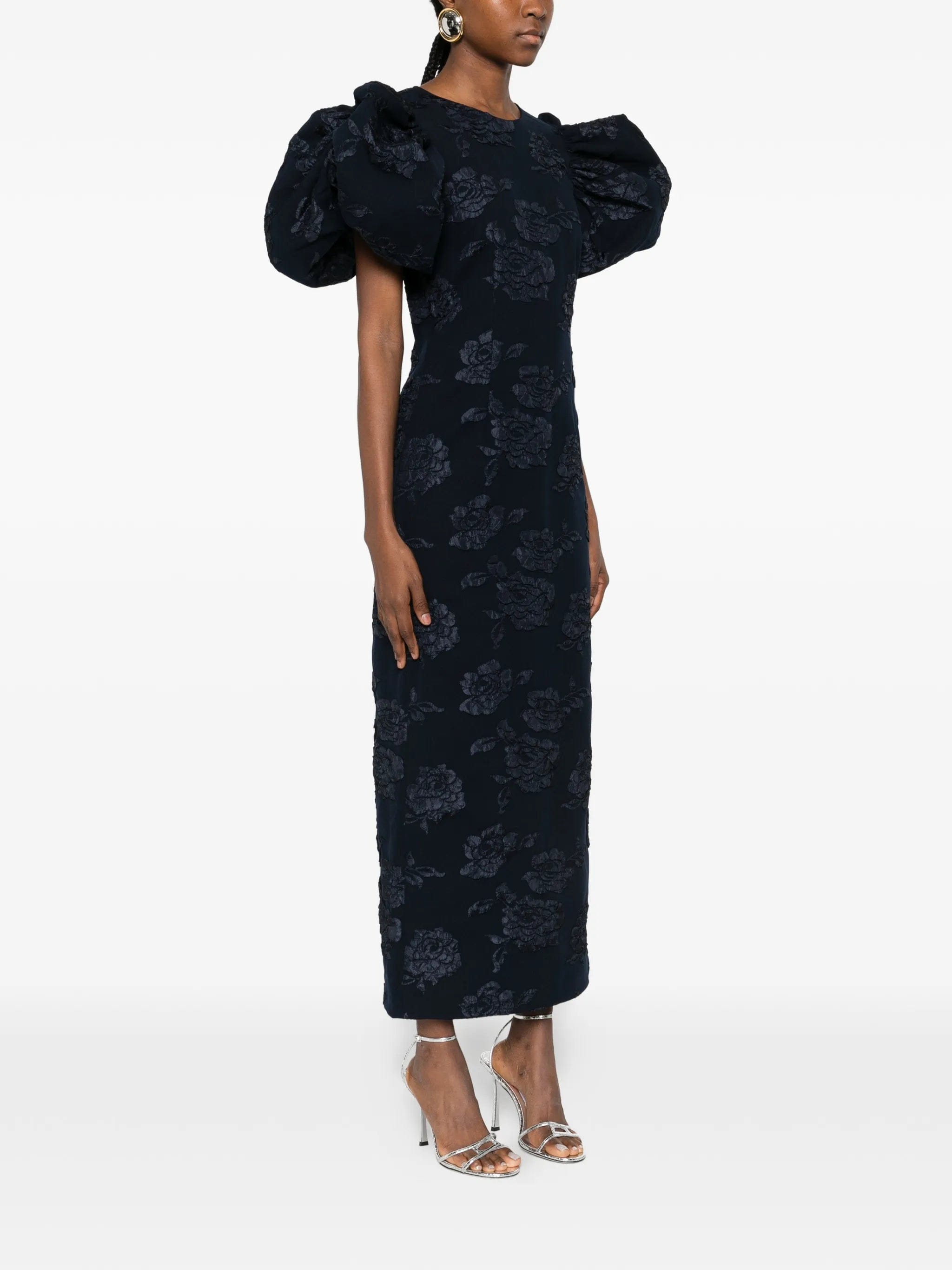 Rotate Birger Christensen jacquard puff midi dress