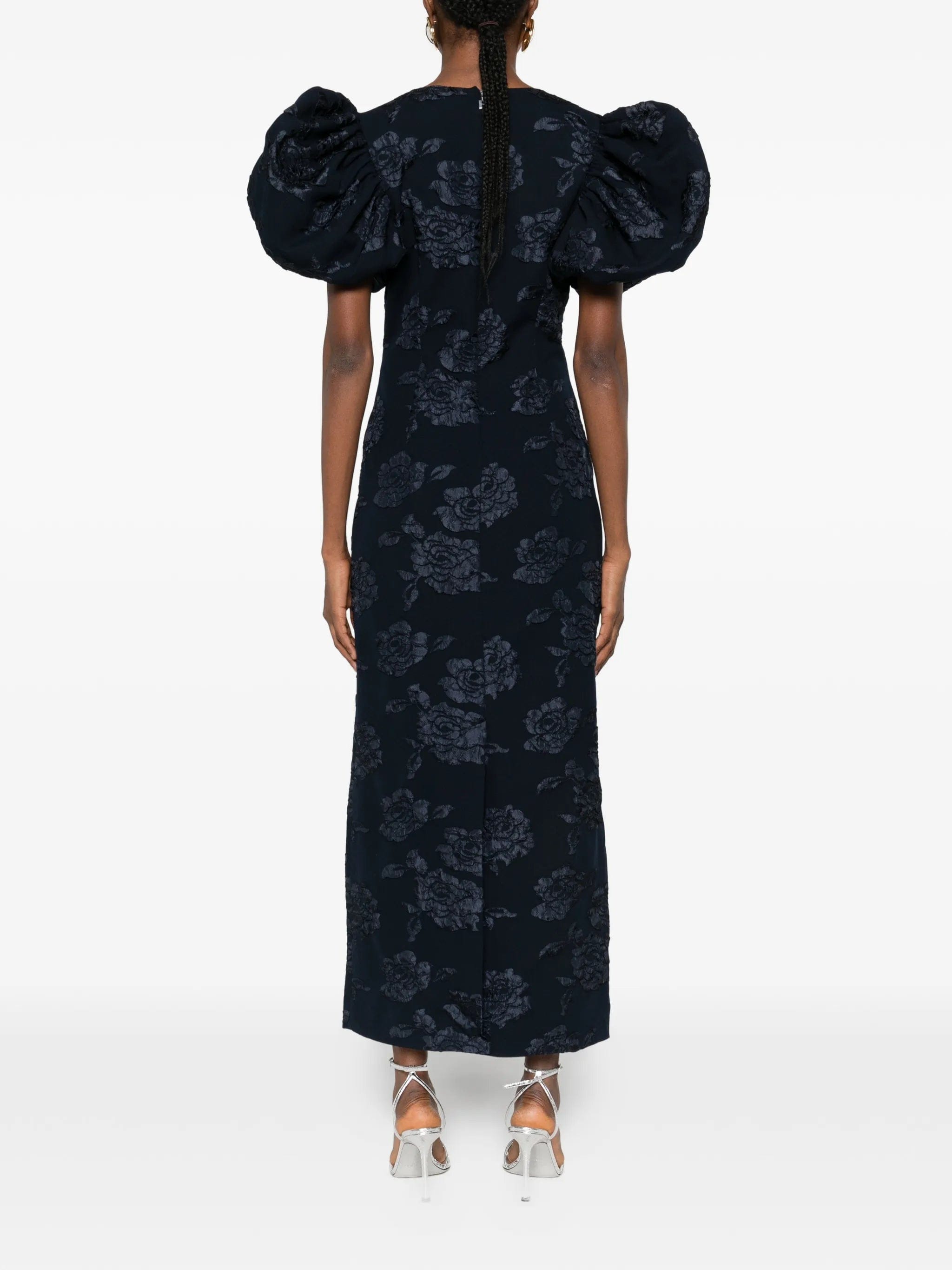 Rotate Birger Christensen jacquard puff midi dress