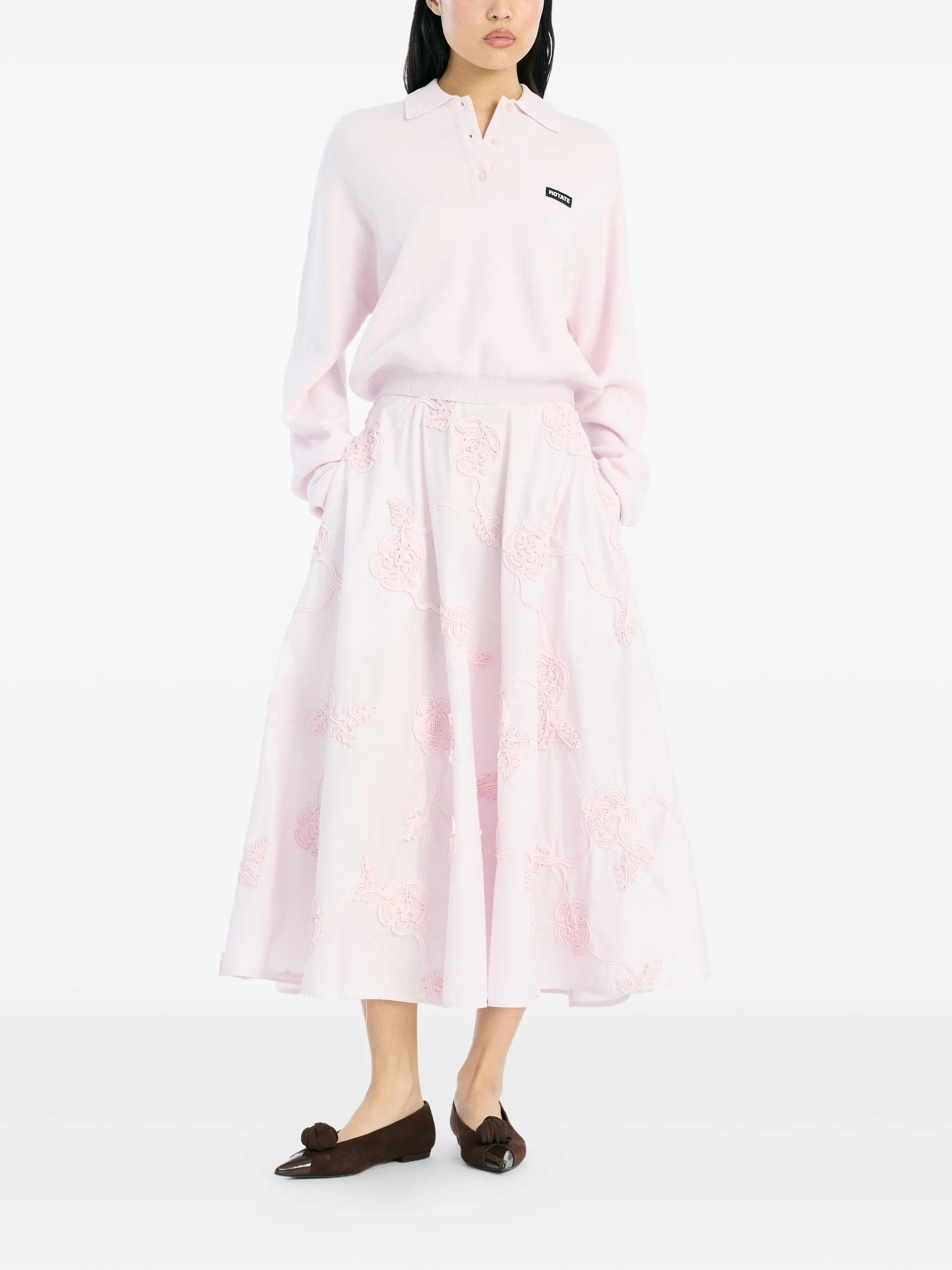 Rotate Birger Christensen flower midi skirt
