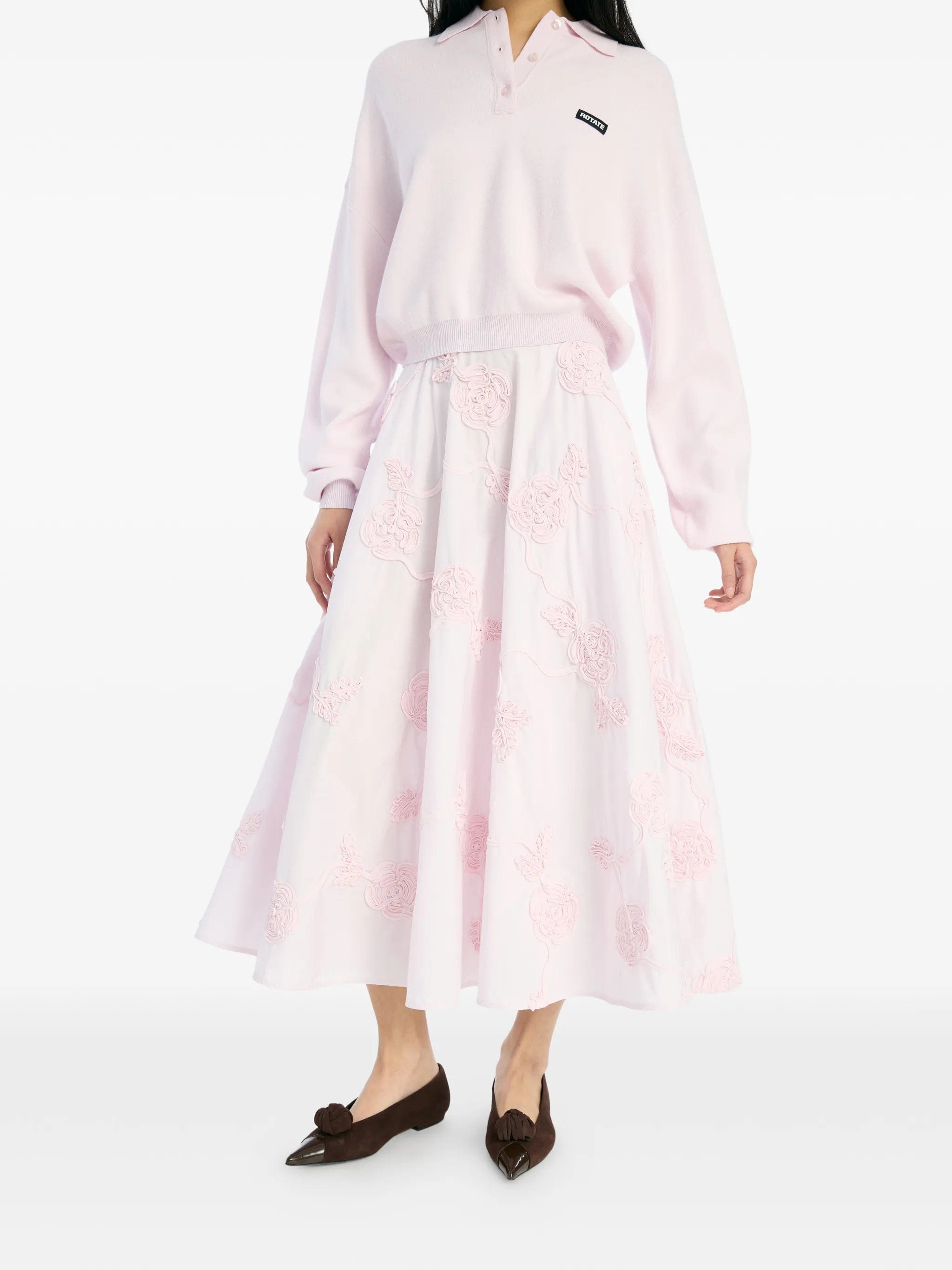 Rotate Birger Christensen flower midi skirt