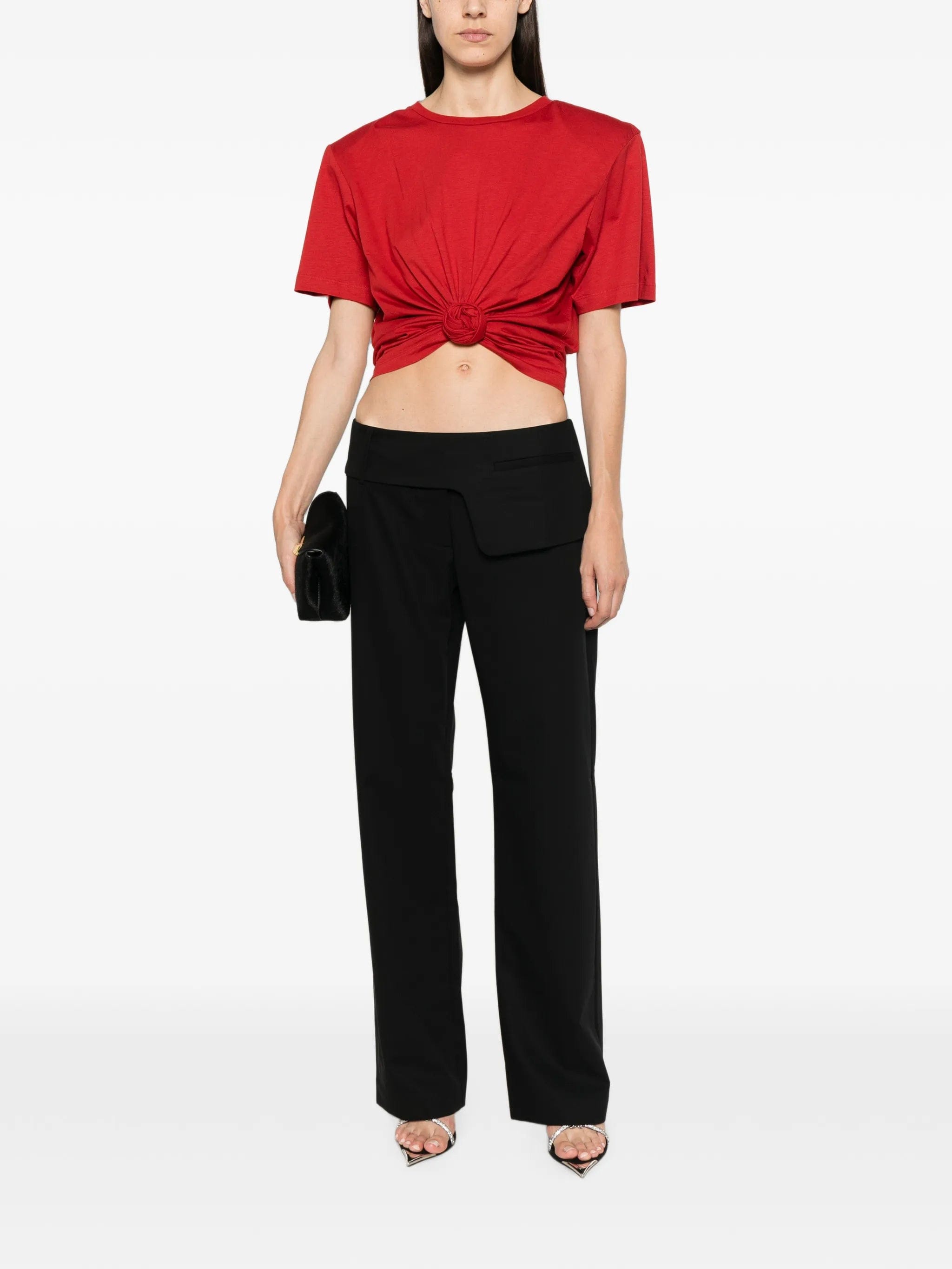 Magda Butrym rosette - detail cropped T - shirt