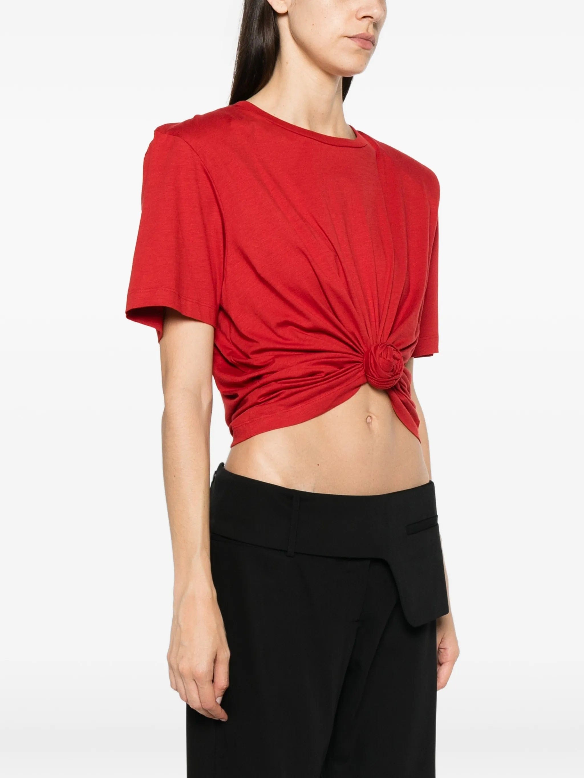 Magda Butrym rosette - detail cropped T - shirt
