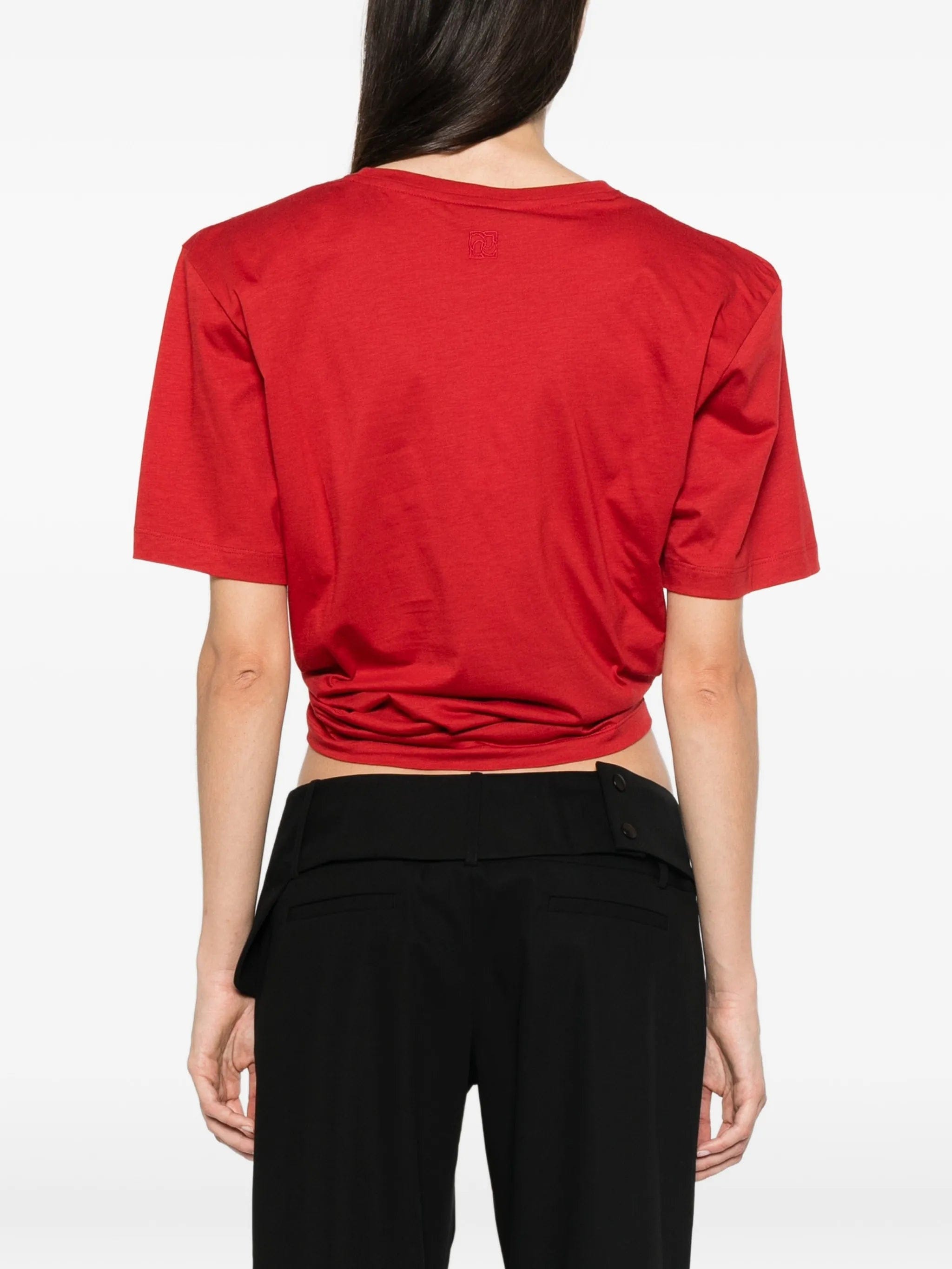 Magda Butrym rosette - detail cropped T - shirt