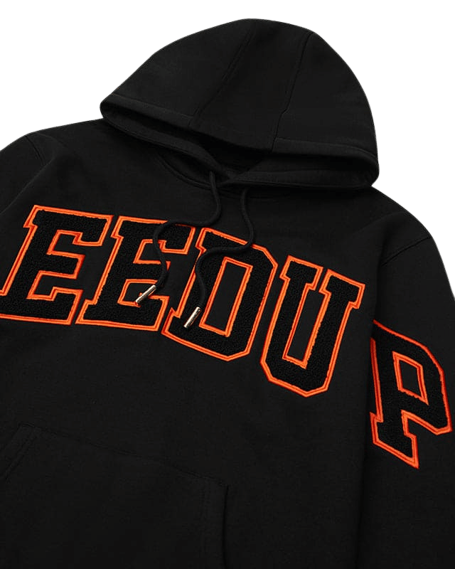 Geedup Team Logo Hoodie Black Black Orange