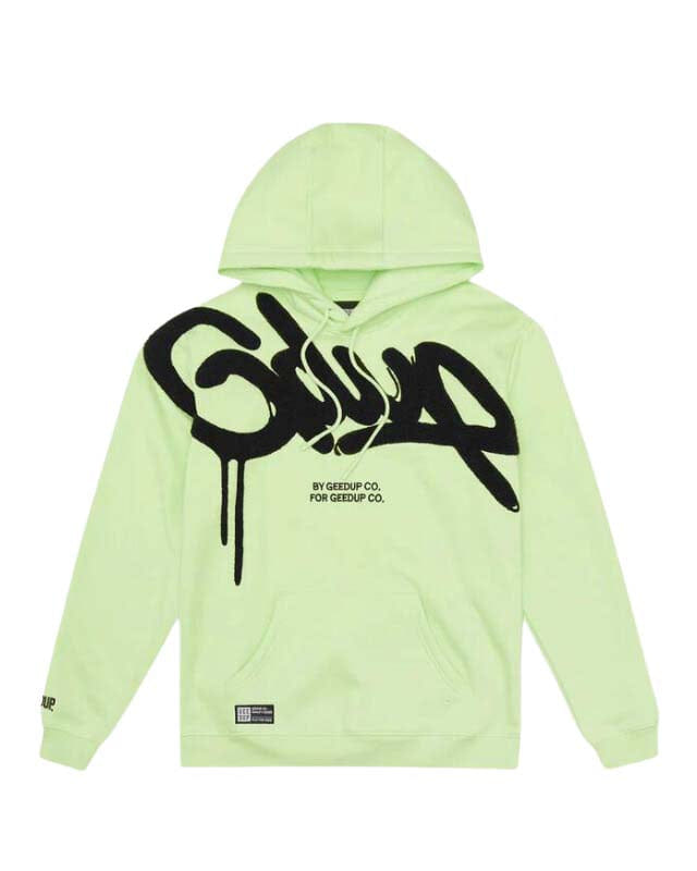 Geedup Handstyle Hoodie Pastel Green Black