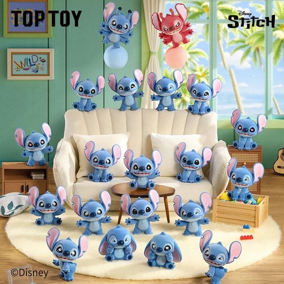 TOP TOY Disney Stitch Mini Fluffy Series Figures Blind Surprise Bag (3 figures)