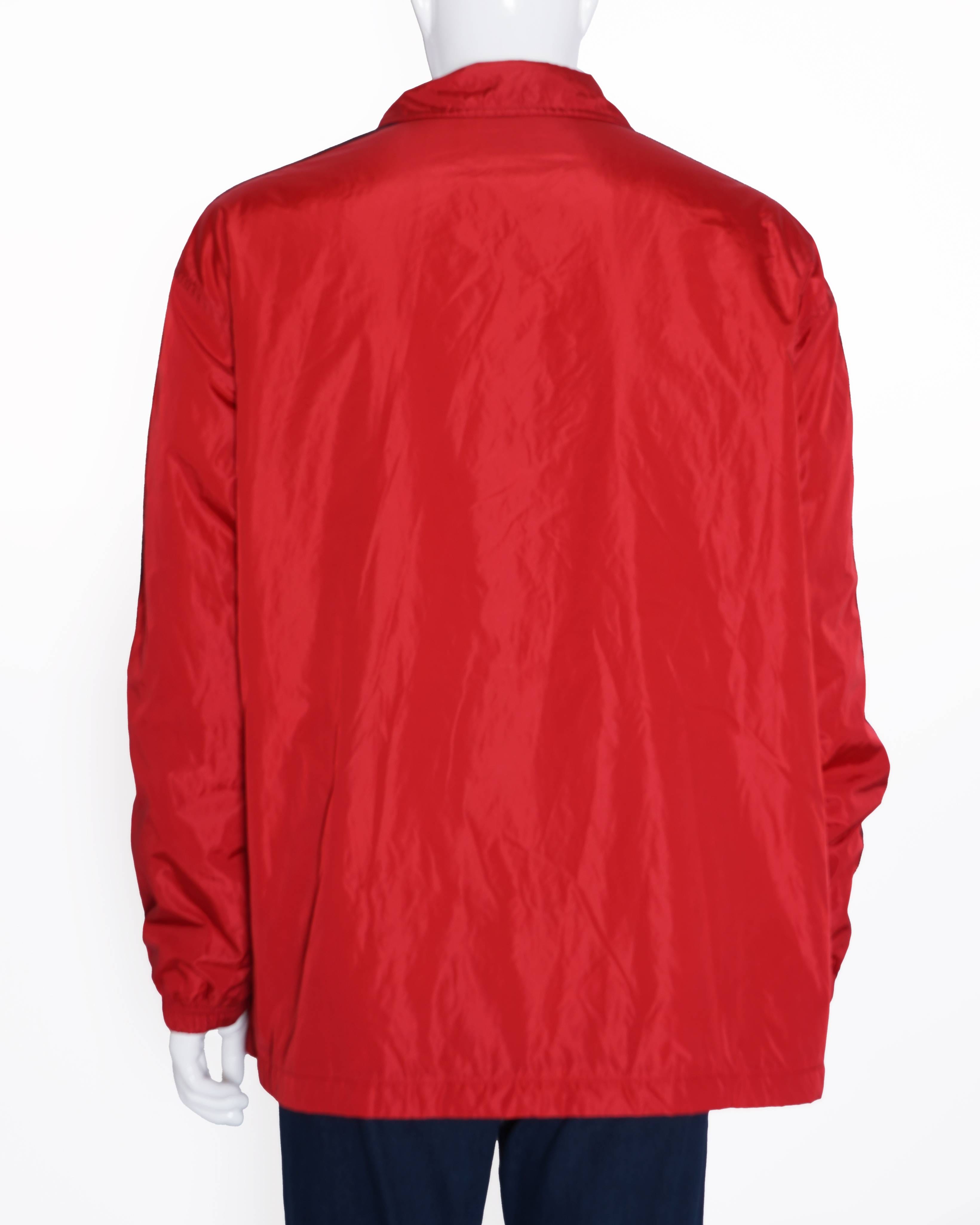 Gucci x Adidas Limited EditionNylon Parachute Bomber Jacket In Red (Unisex)