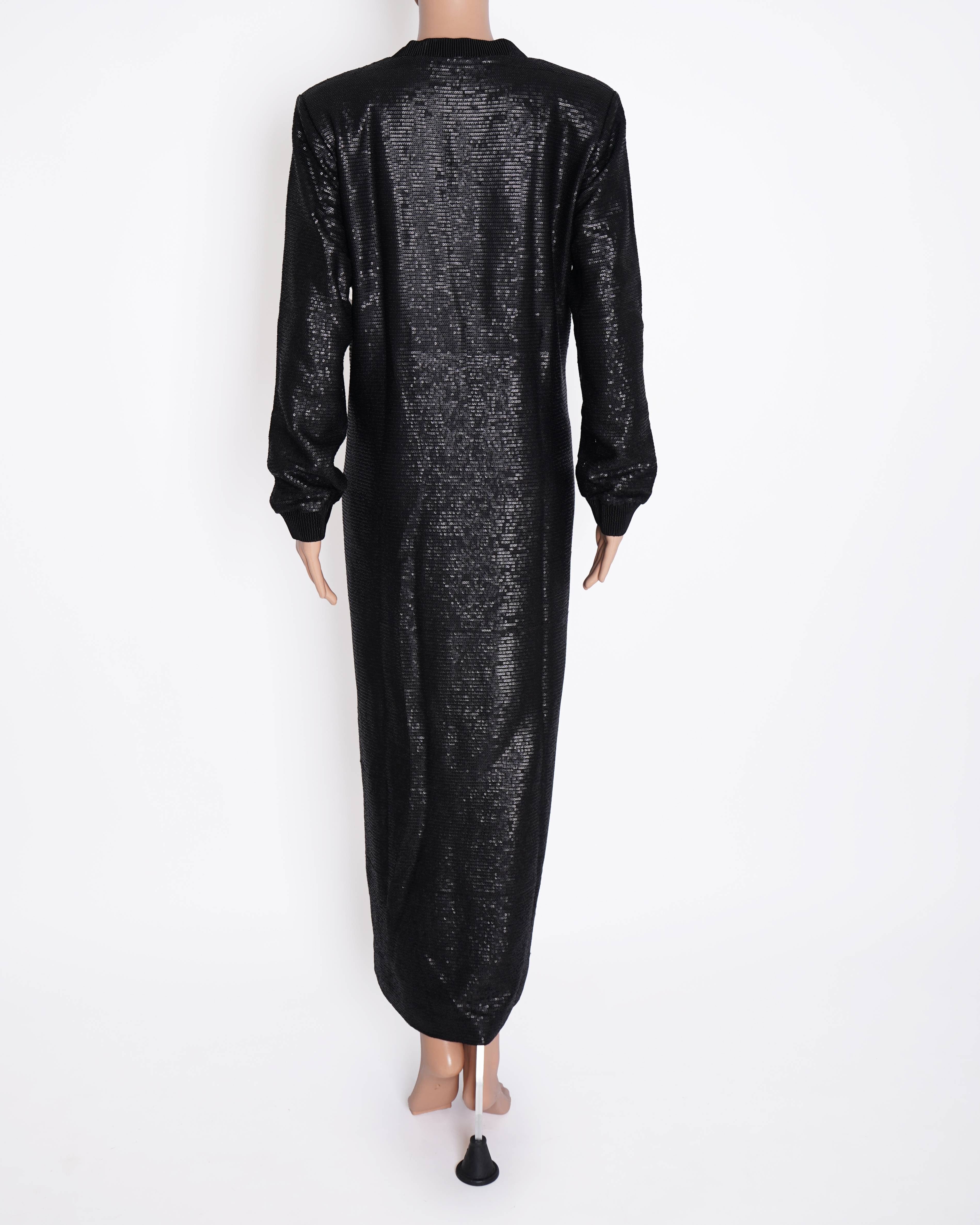 AKOK New AK - OK by Anamika Khanna Black Sequin Long Jacket Dress