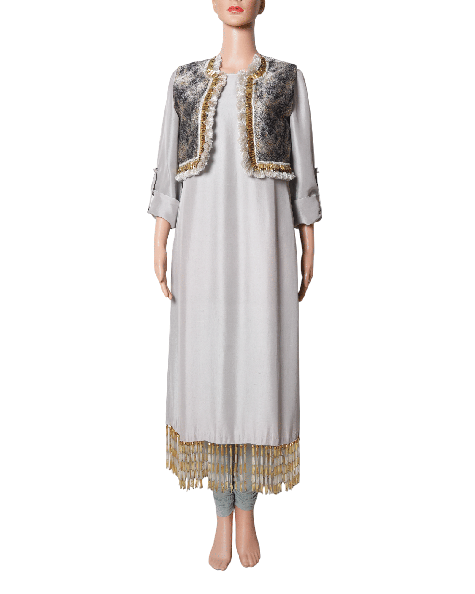 Payal Singhal Navy Blue Jacket Dress Set