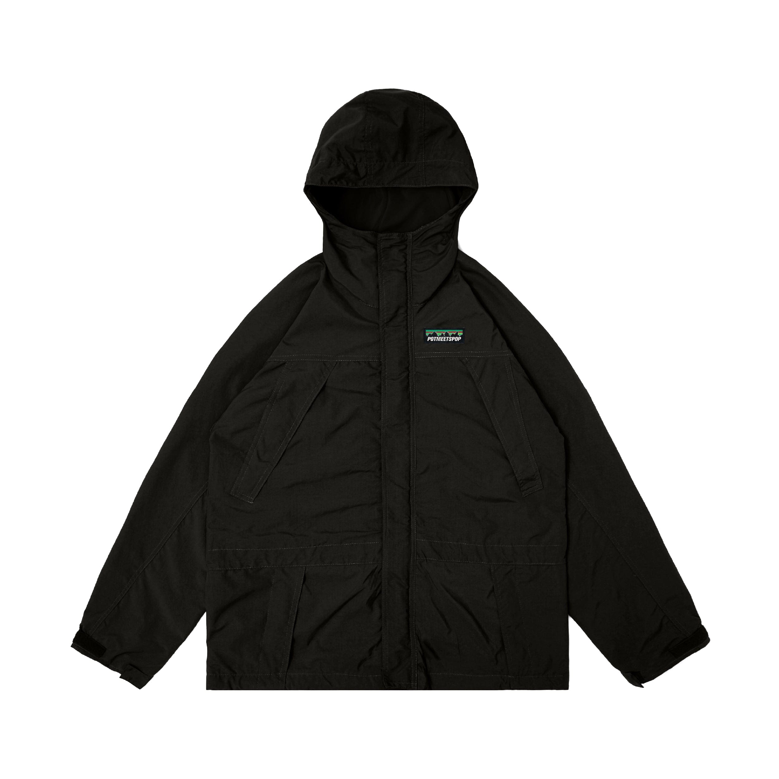 Pot Meets Pop Leafy Outdoor Jacket - Black