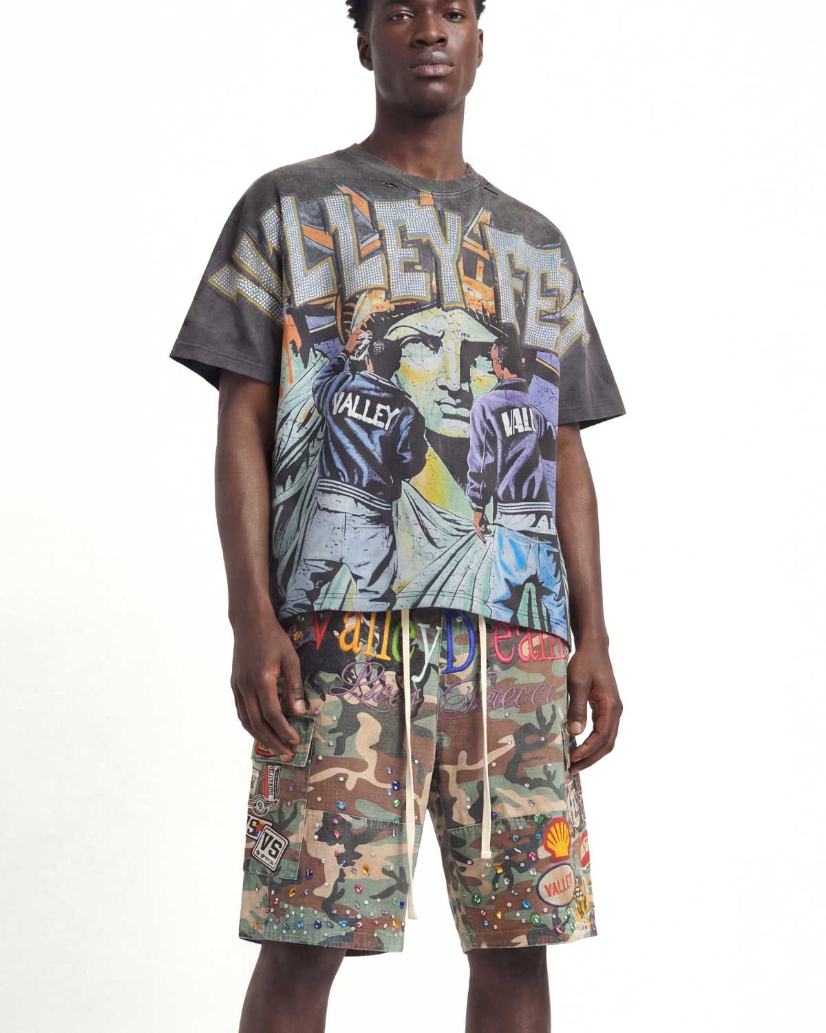 Vale Forever Bling Graffiti T-Shirt Black
