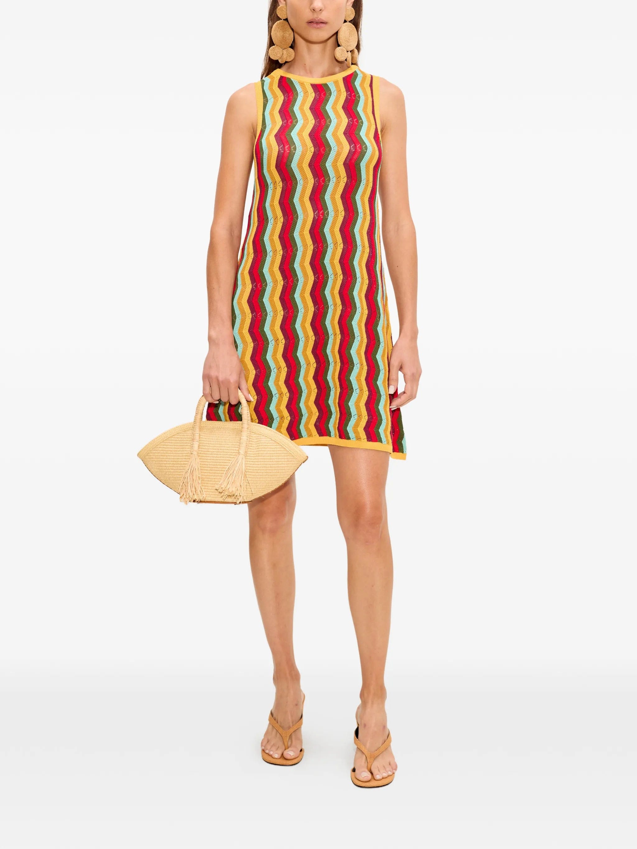 Simon Miller Hazel zigzag - knit sleeveless mini dress