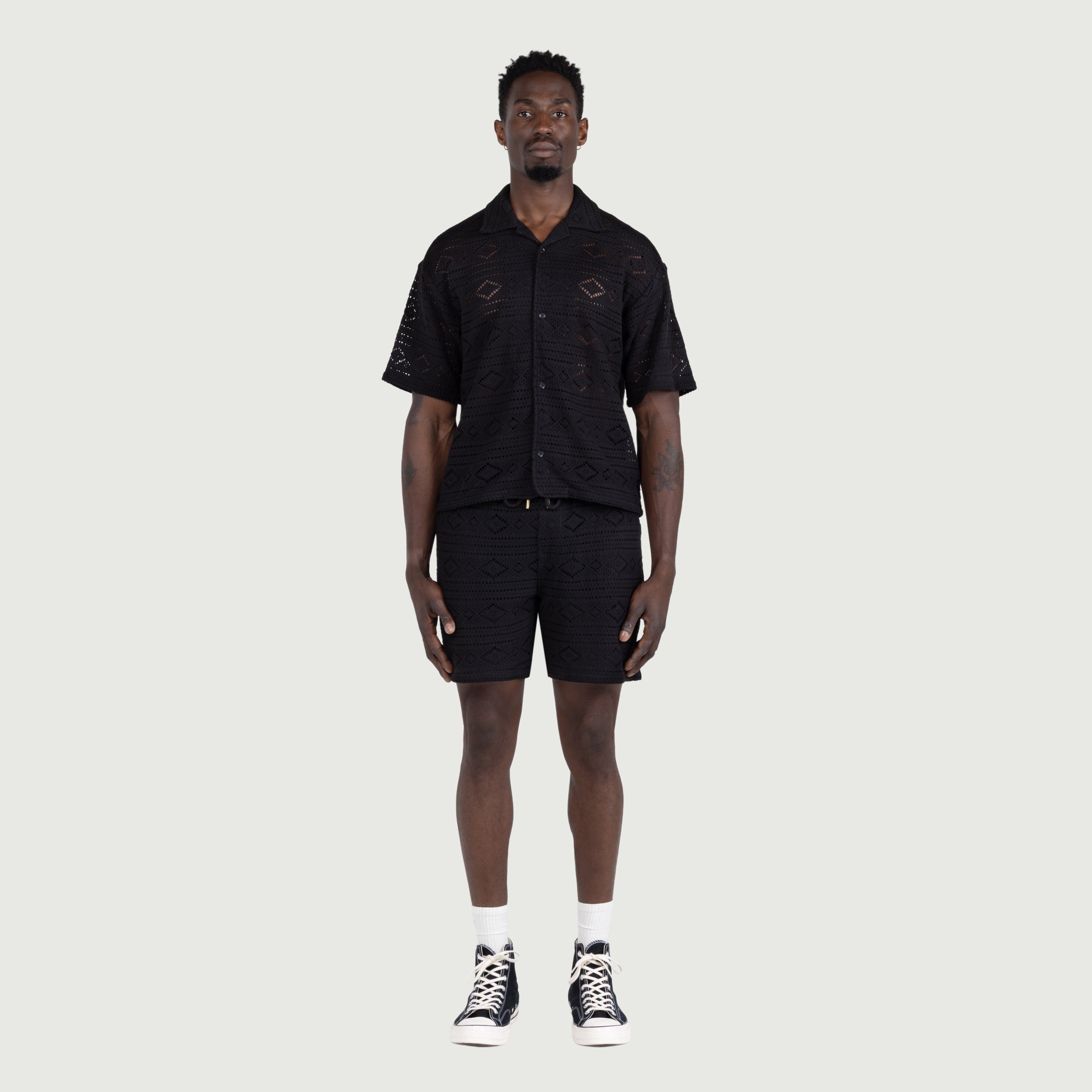 Honor The Gift Mens Pointelle Crochet Drawcord 7" Shorts