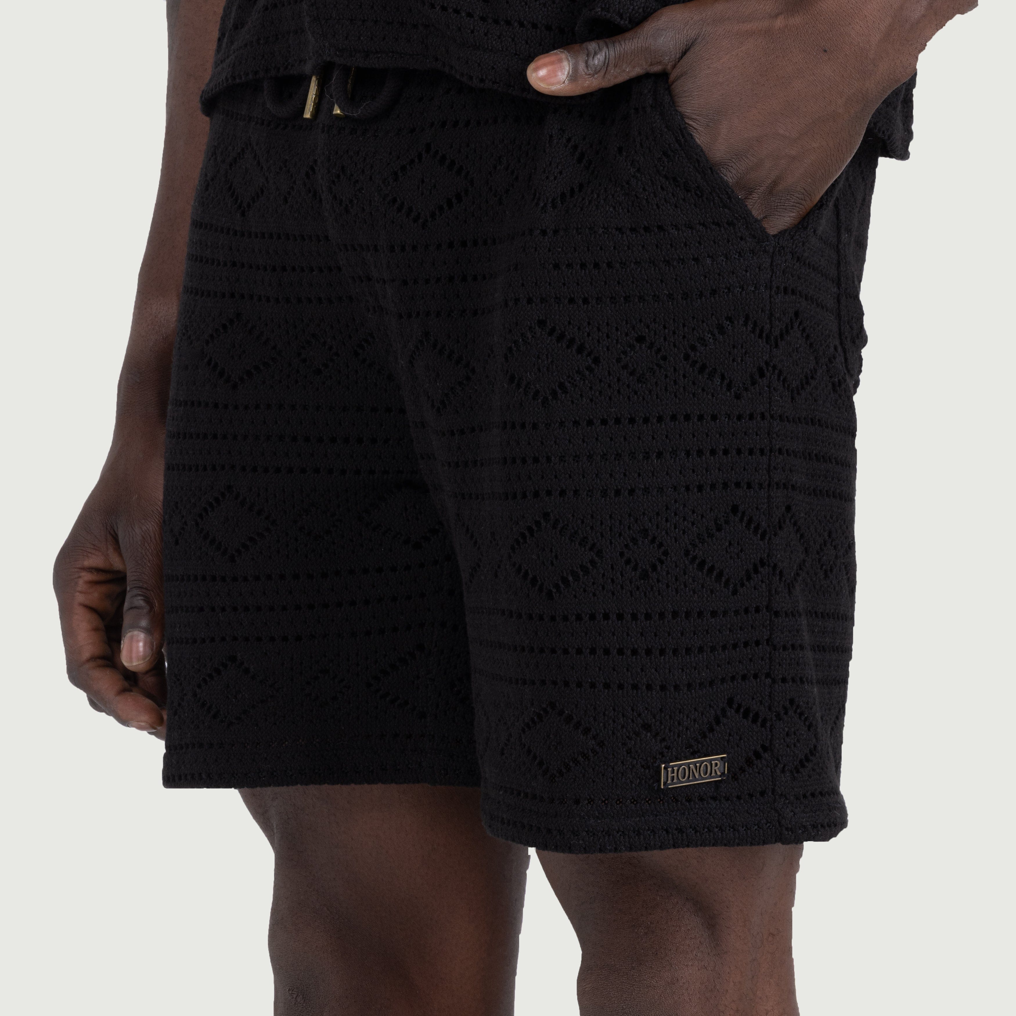 Honor The Gift Mens Pointelle Crochet Drawcord 7" Shorts