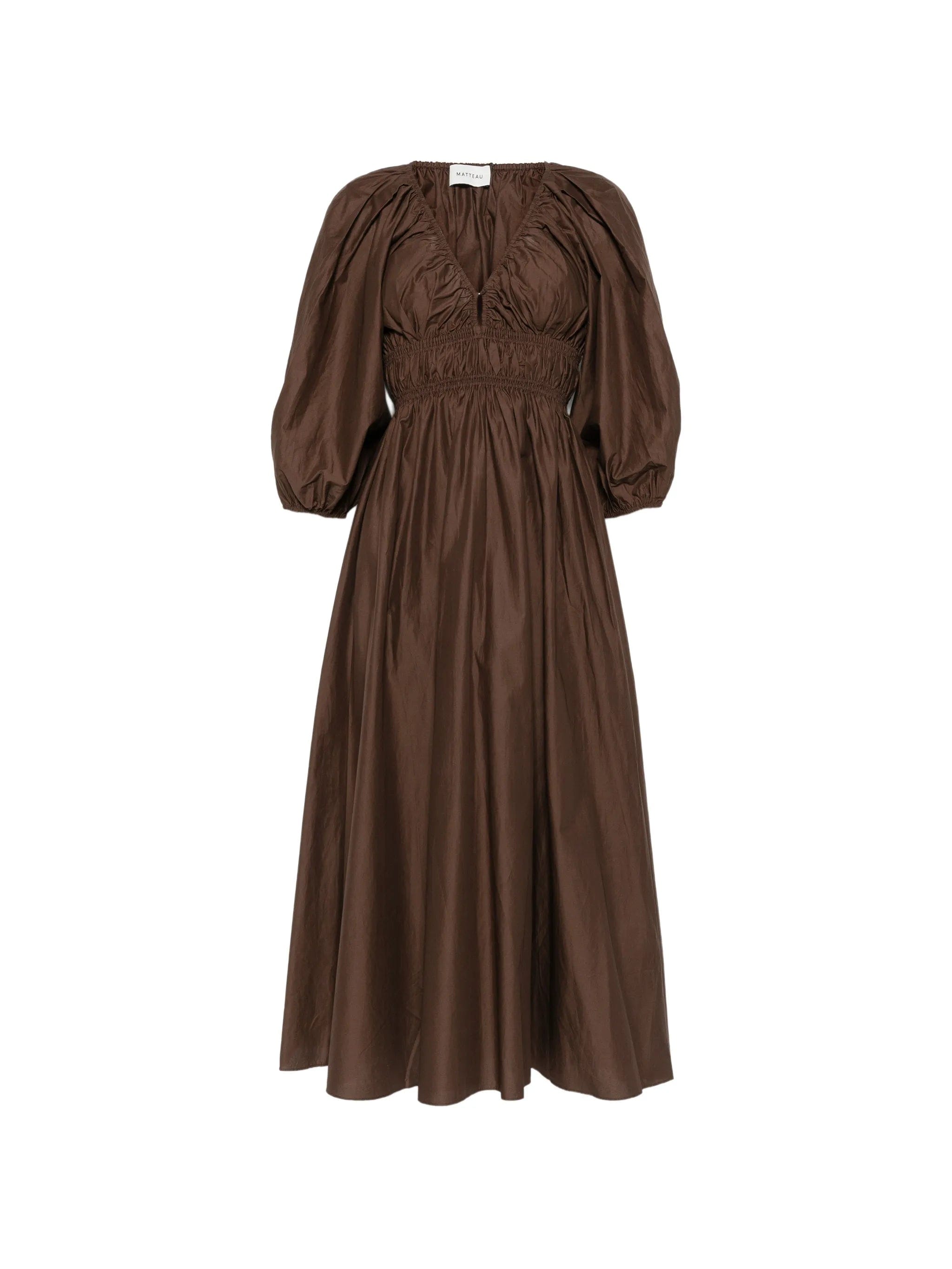 Matteau Shirred Plunge dress