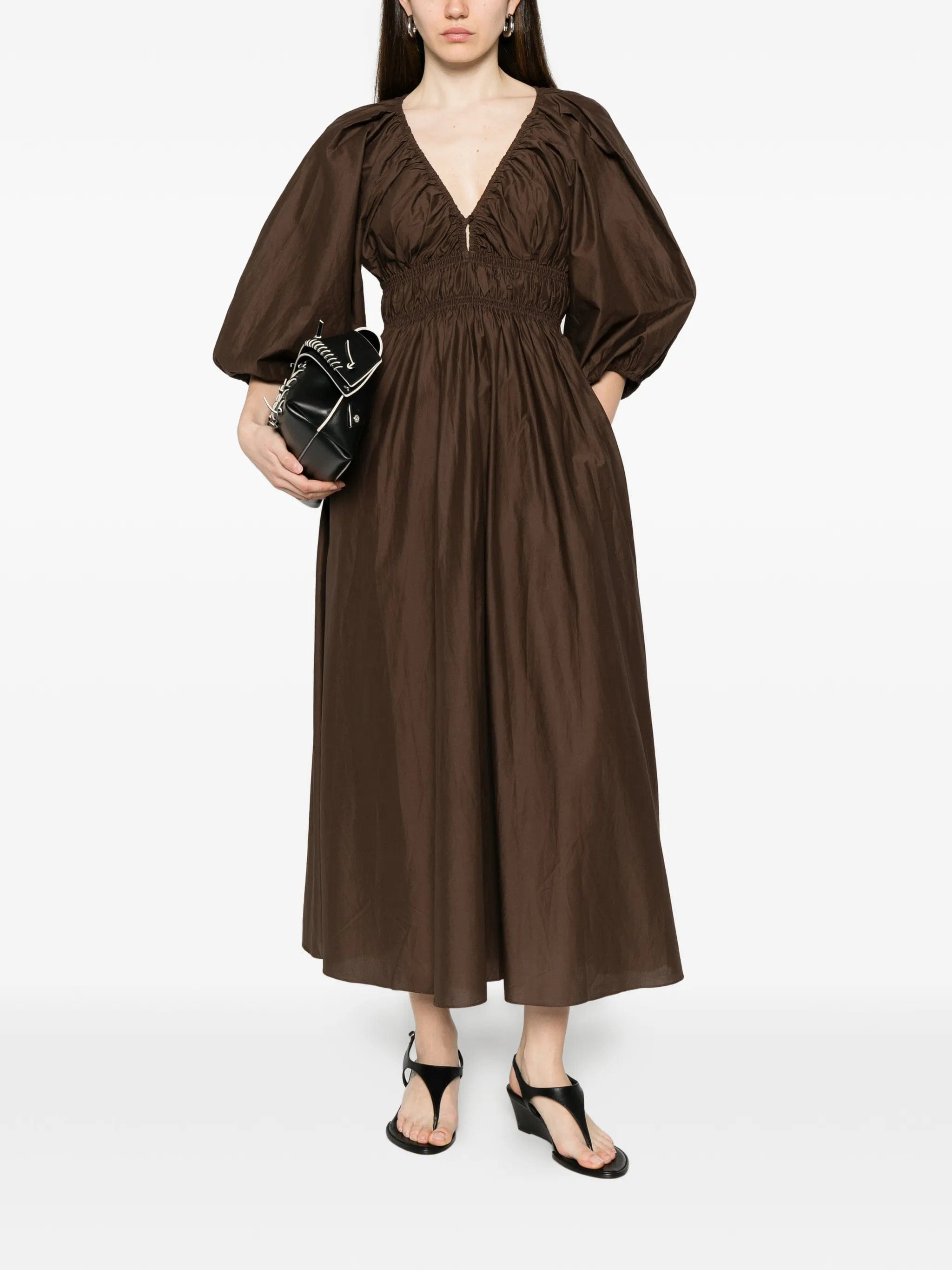 Matteau Shirred Plunge dress