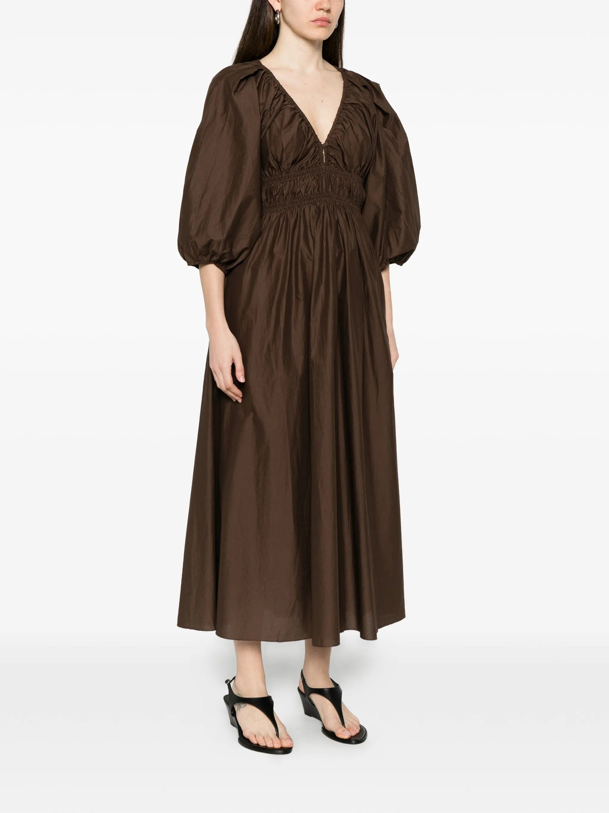 Matteau Shirred Plunge dress