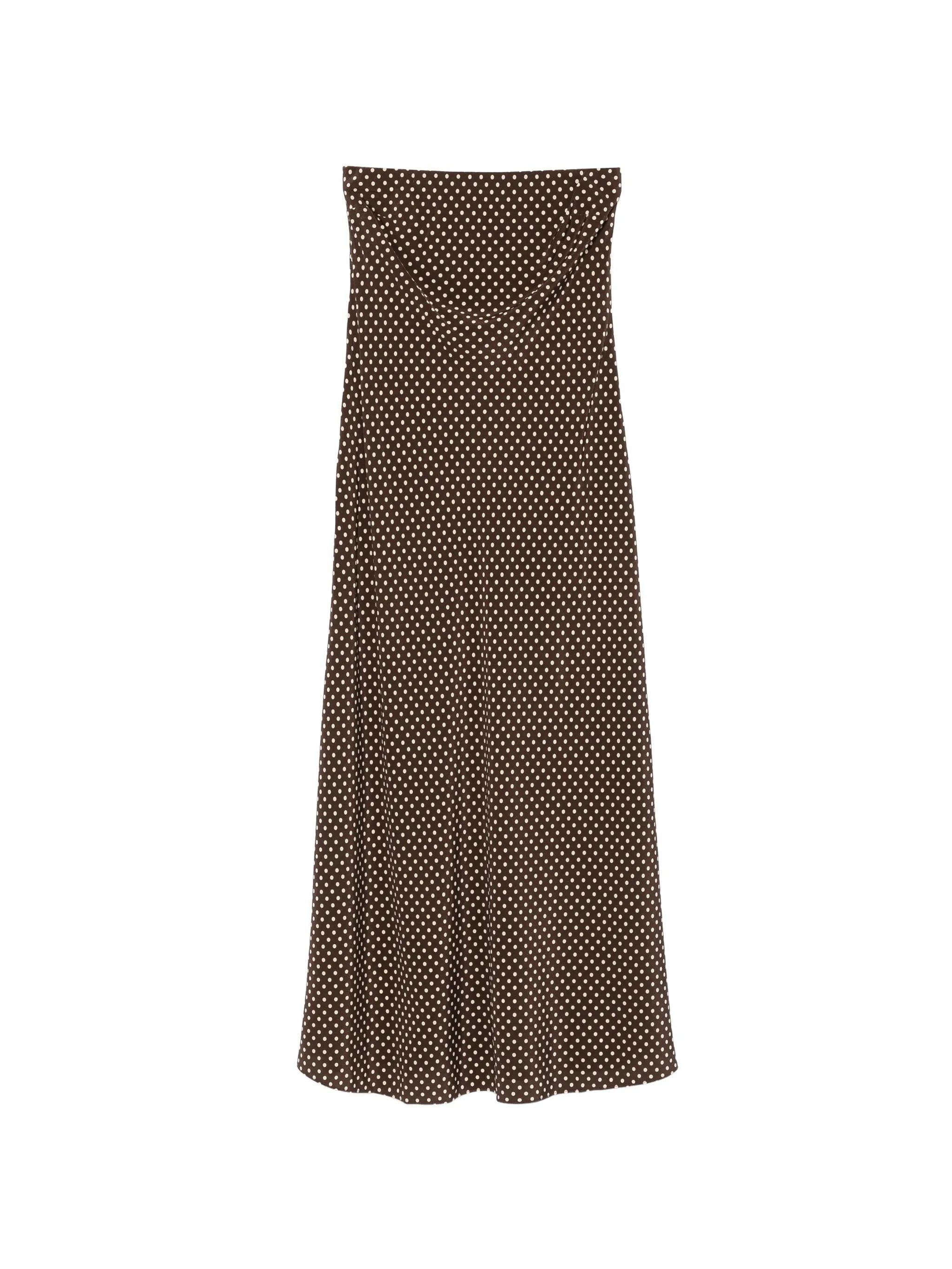 Matteau Bias polka - dot strapless maxi dress