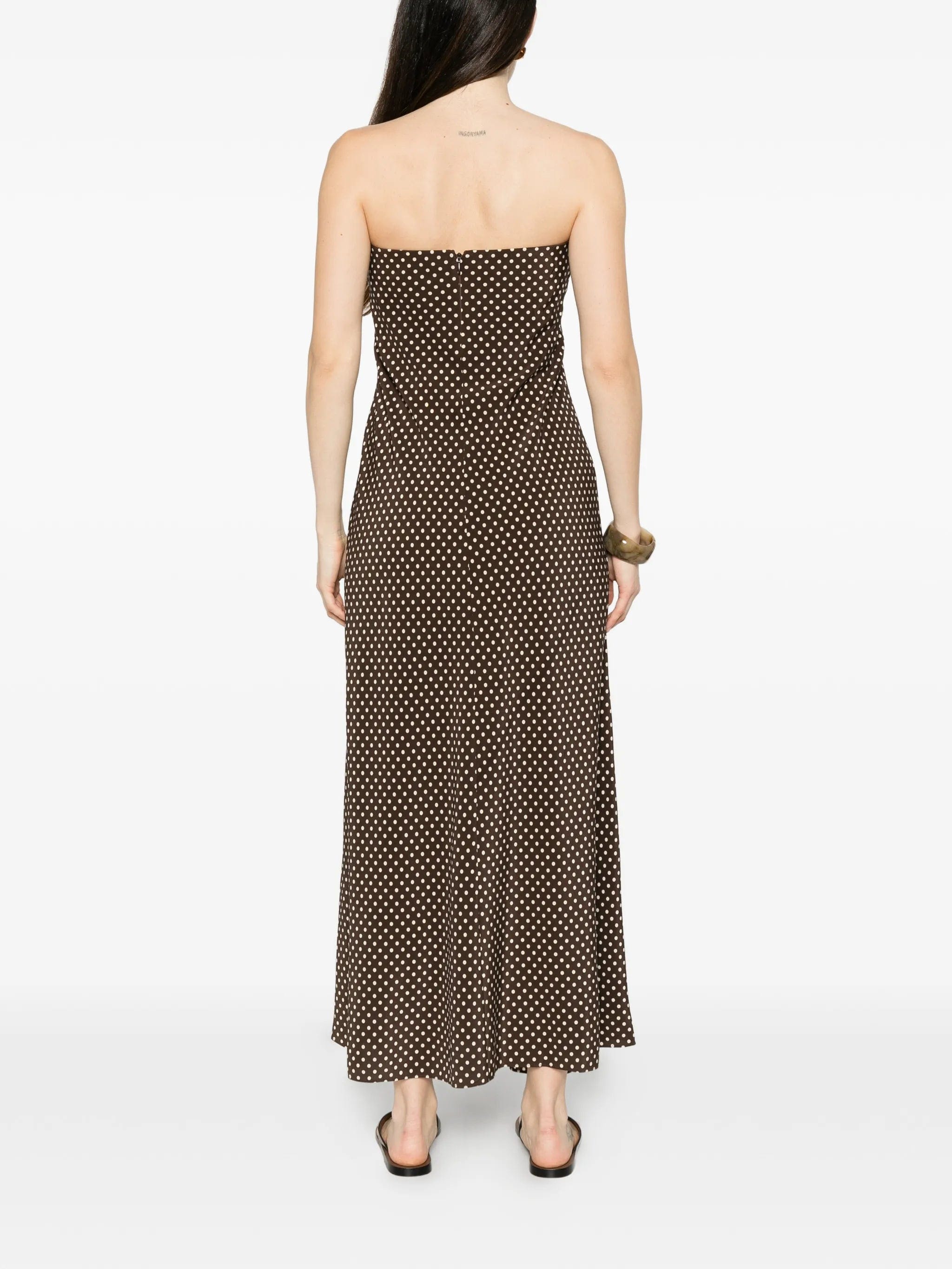 Matteau Bias polka - dot strapless maxi dress