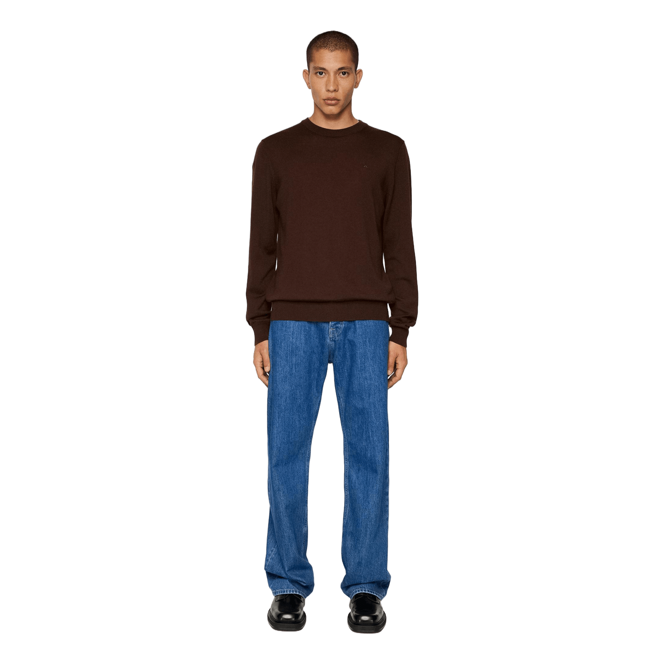 J.lindeberg Keane Merino Crew Neck Sweater Bitter Chocolate