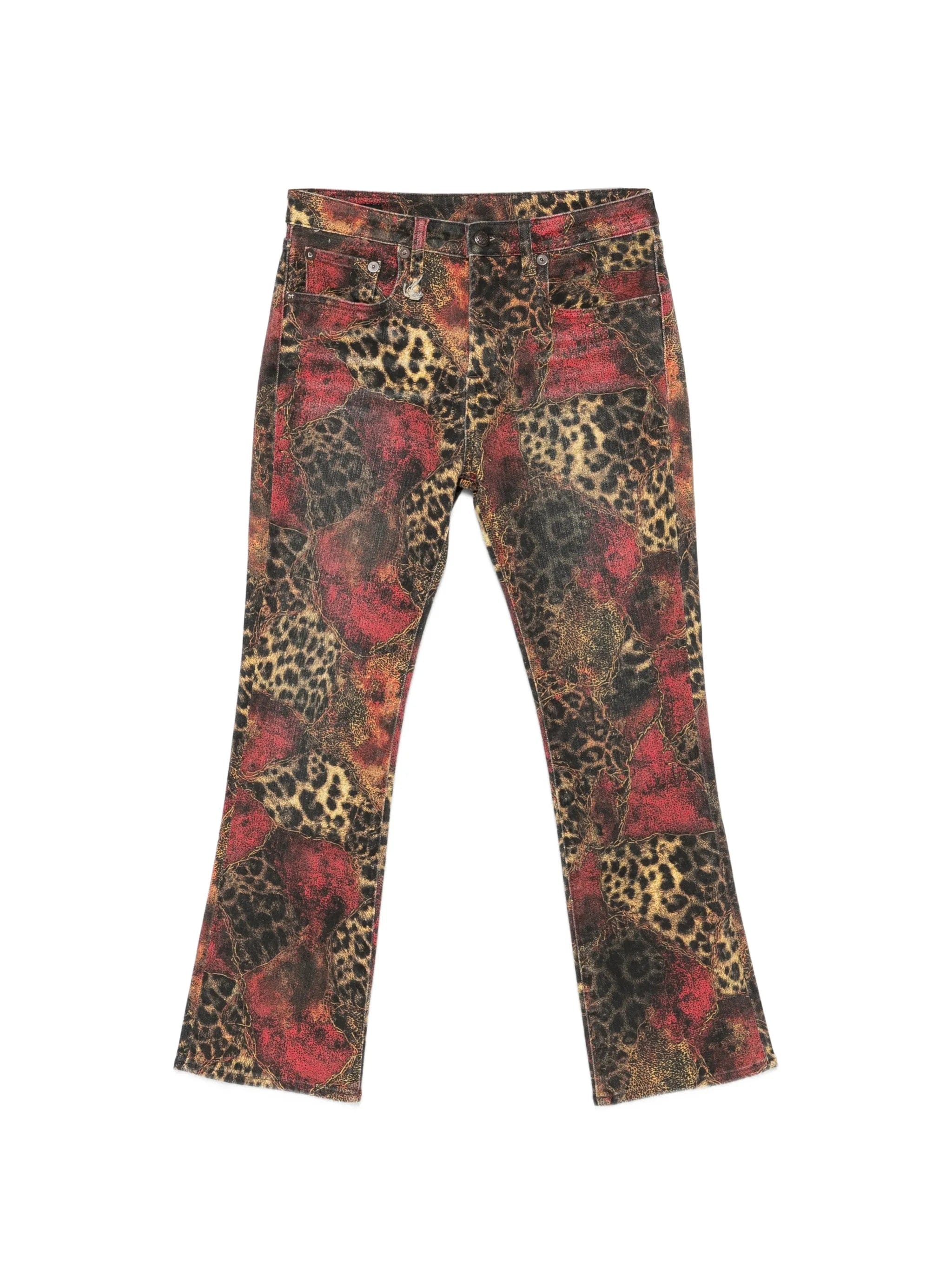 R13 Kick leopard - print jeans
