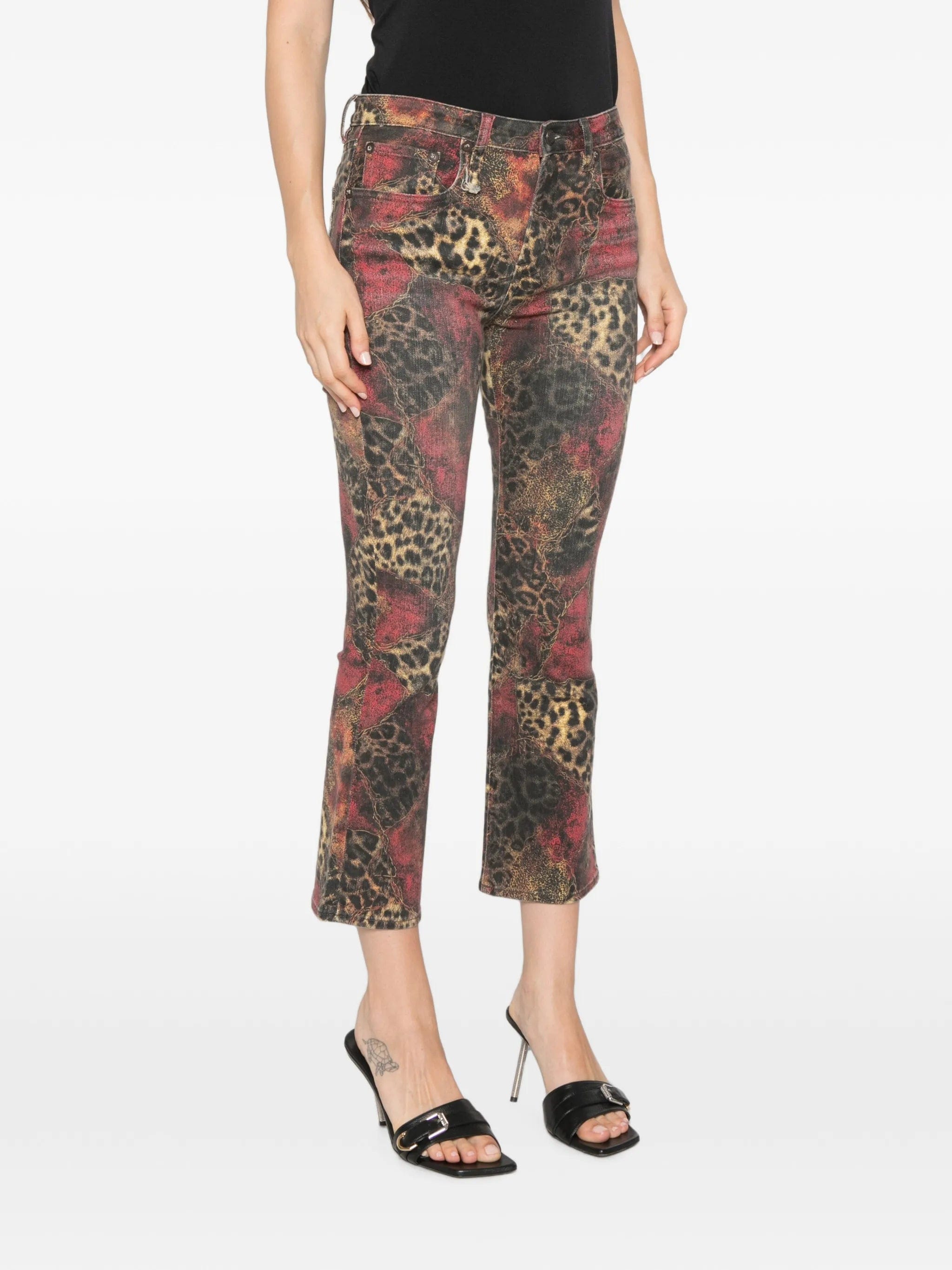 R13 Kick leopard - print jeans