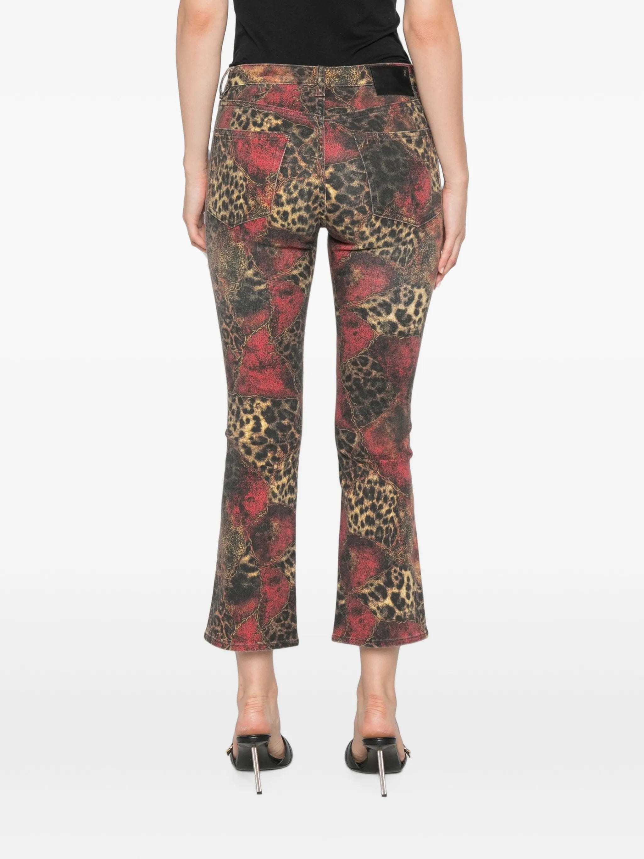 R13 Kick leopard - print jeans
