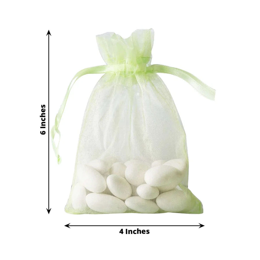 MINT 10 Pack 4"x6" Mint Organza Drawstring Wedding Party Favor Gift Bags