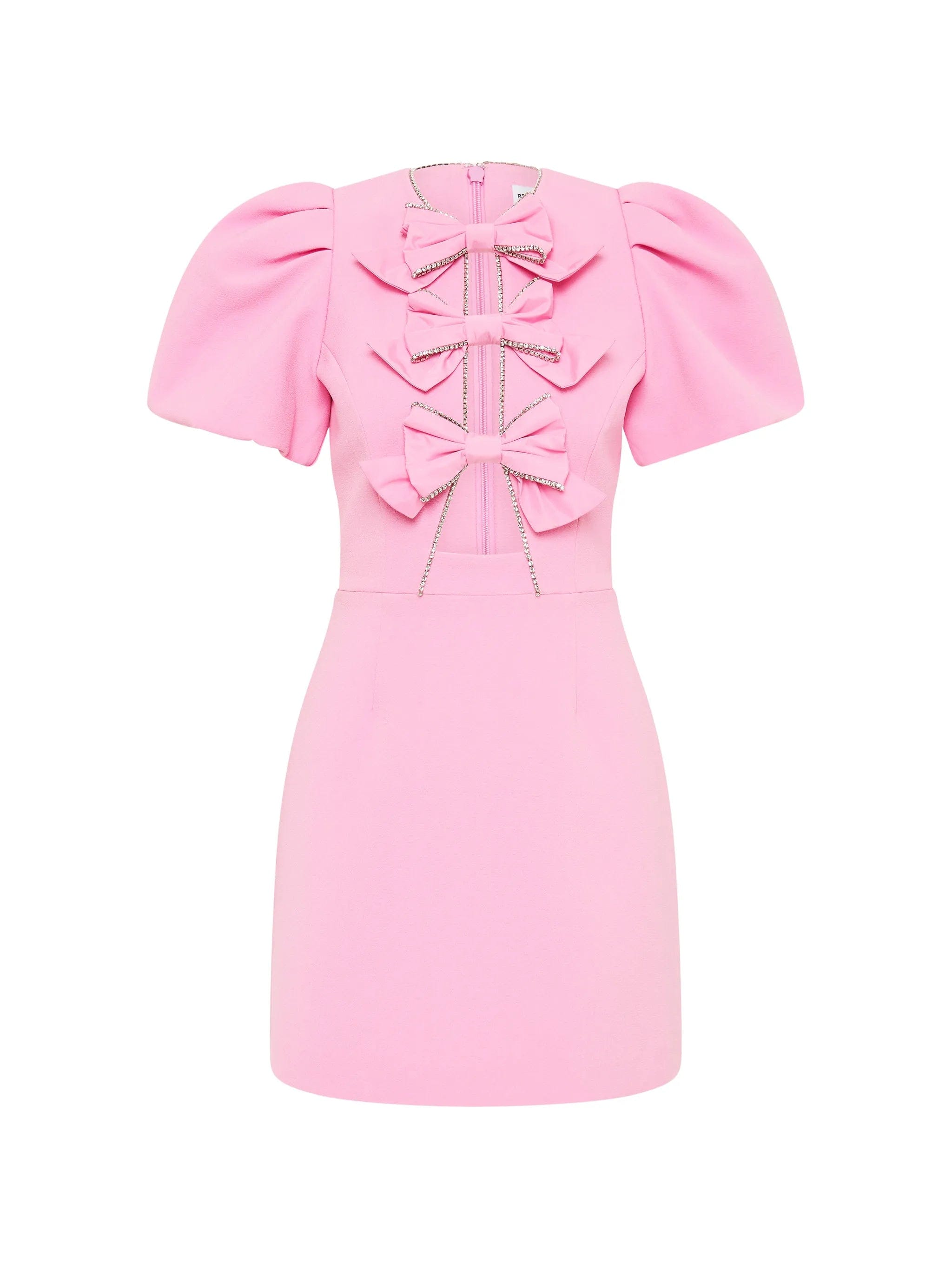 Rebecca Vallance bow - embellished mini dress