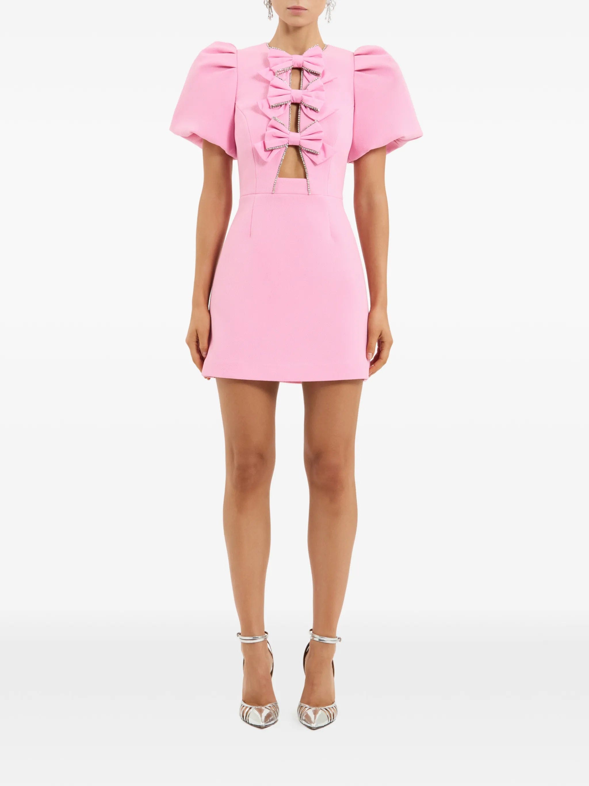 Rebecca Vallance bow - embellished mini dress