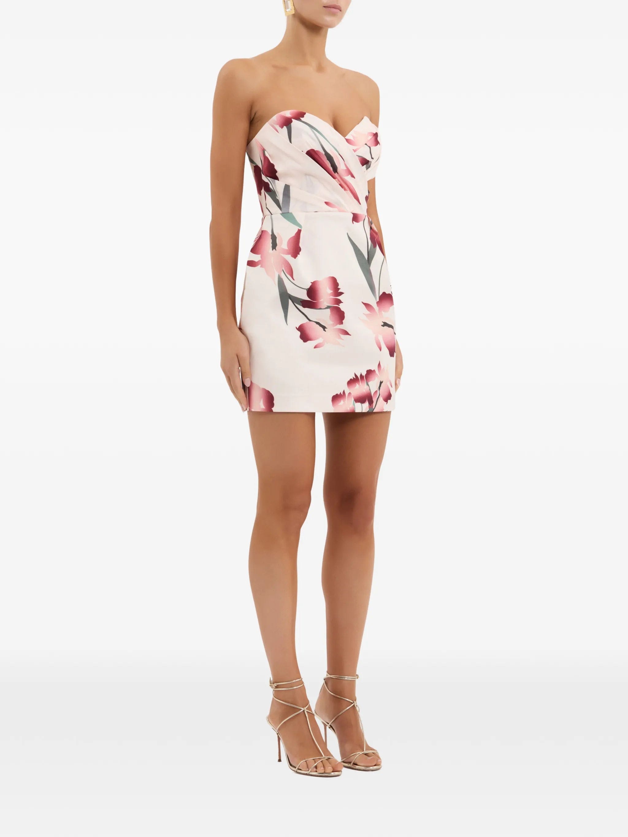 Rebecca Vallance Linnea floral strapless mini dress