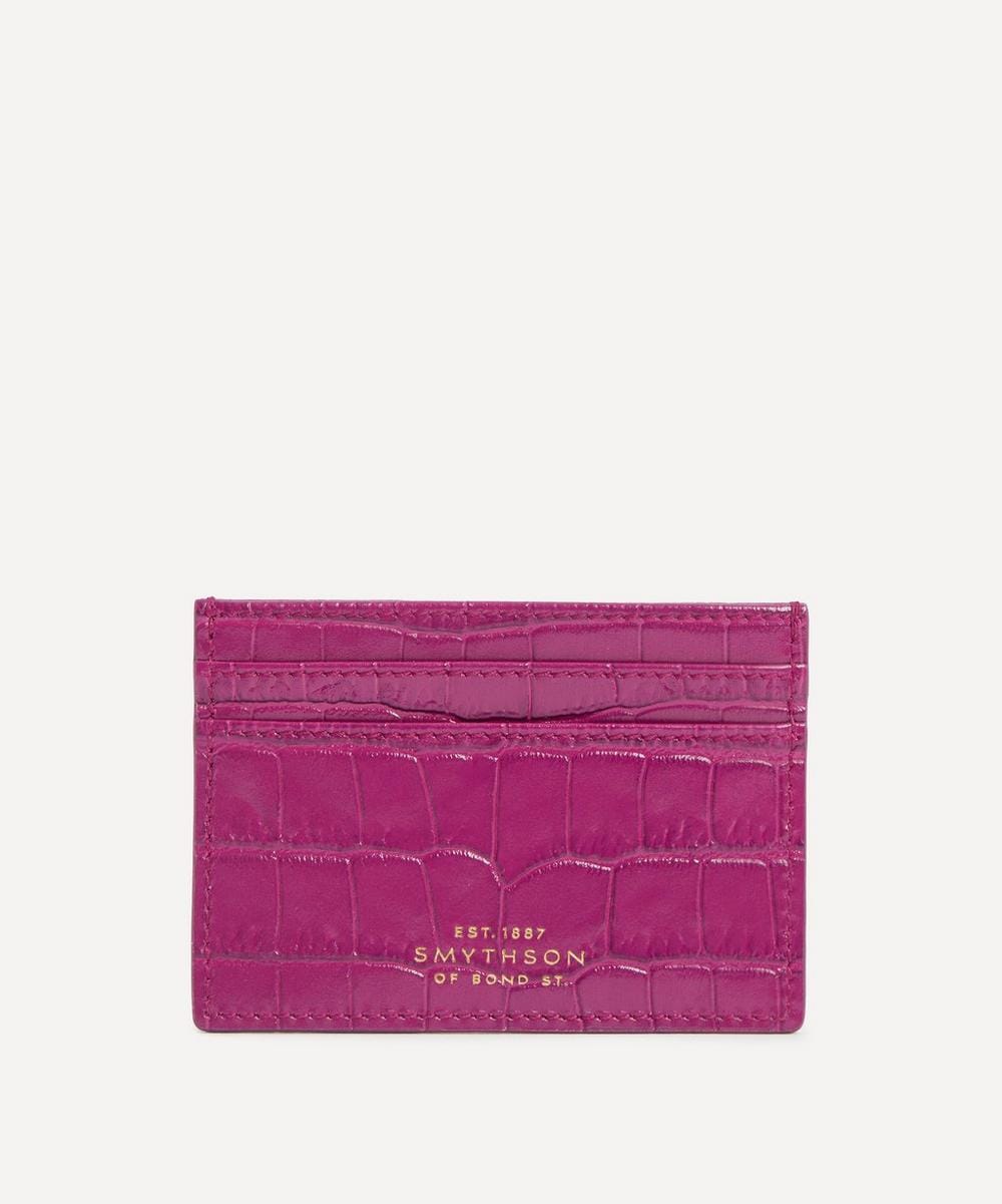 Smythson Mara Croc - Embossed Leather Cardholder