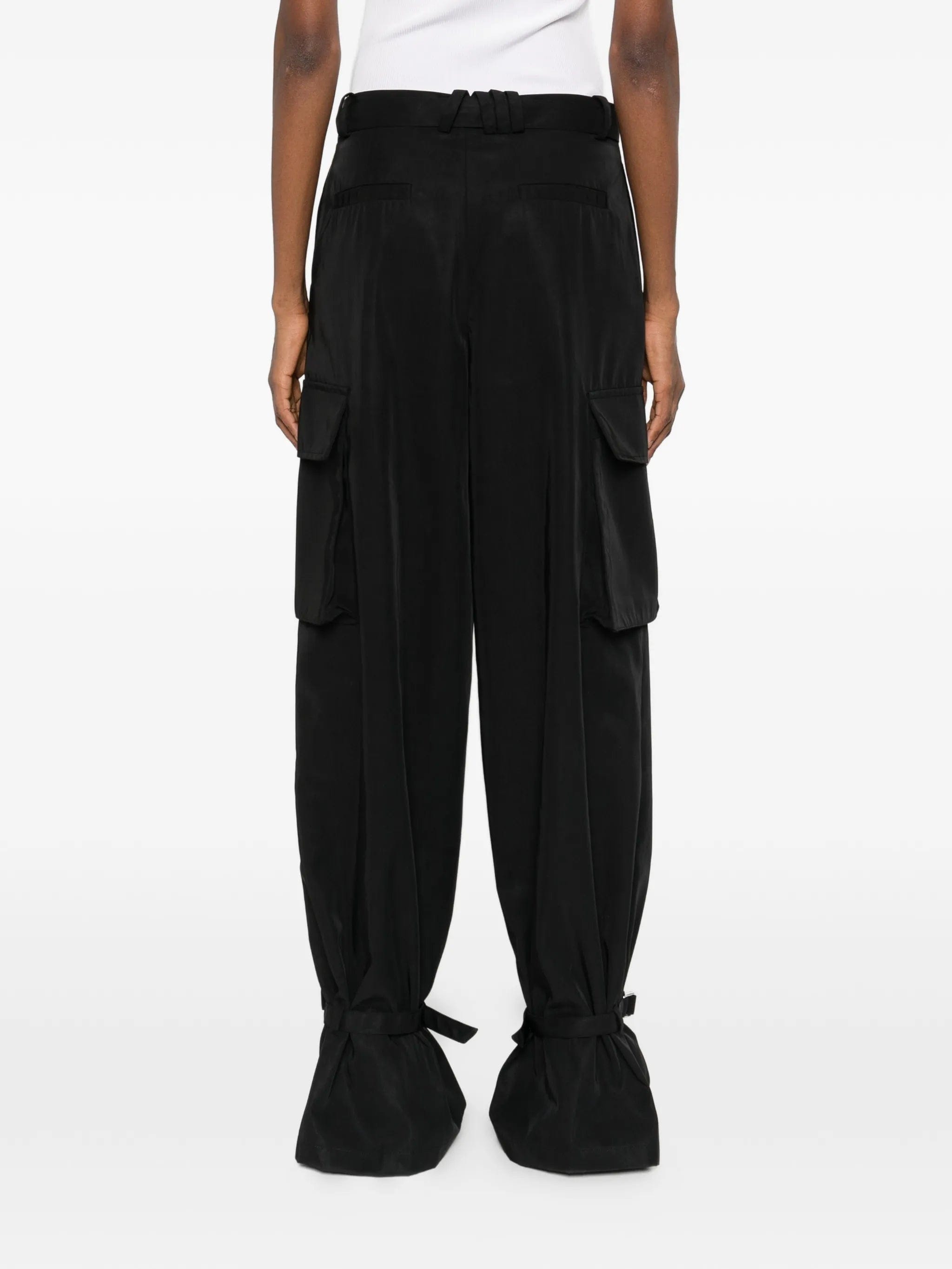 The Attico buckle belt cargo trousers