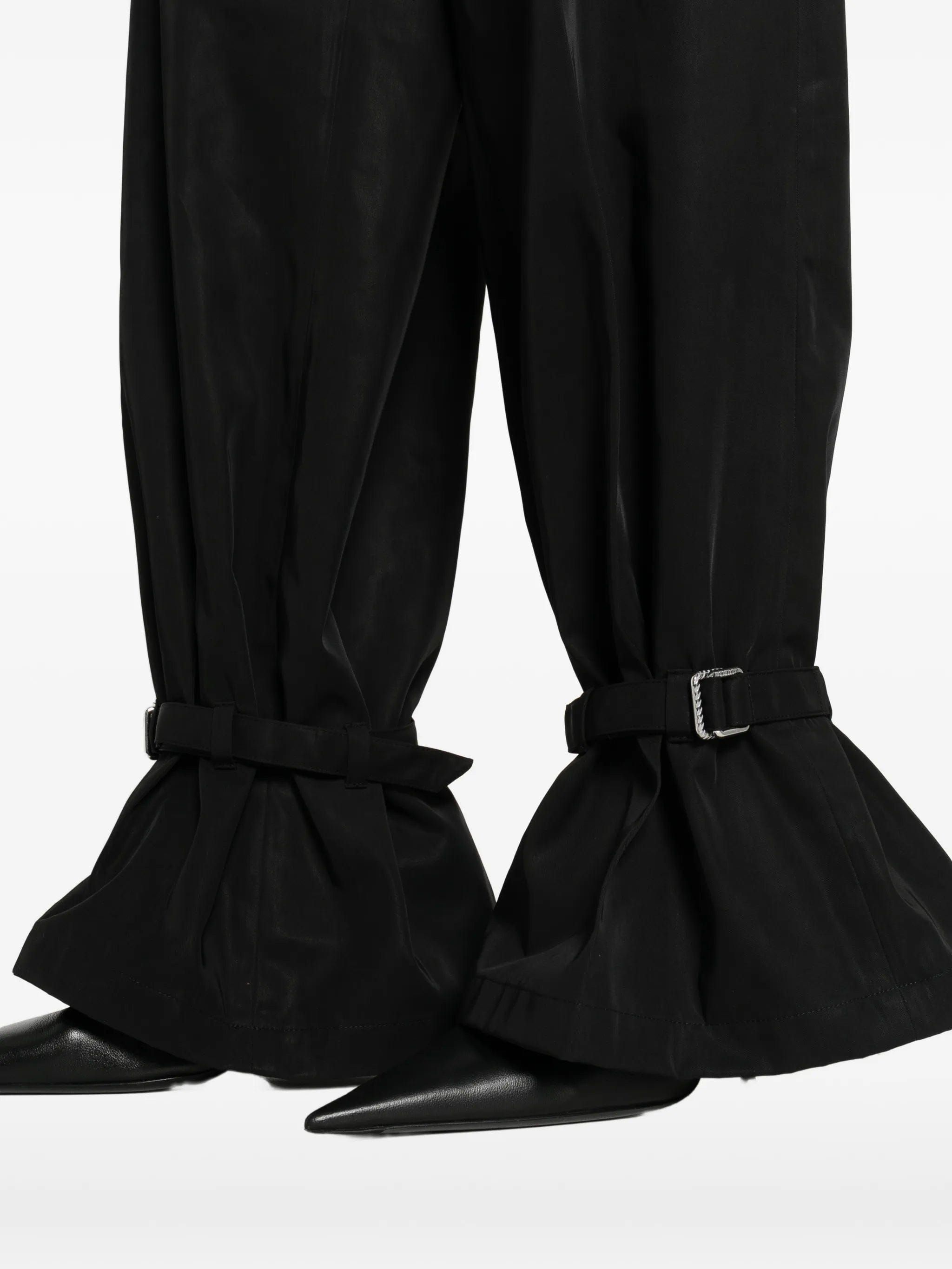 The Attico buckle belt cargo trousers