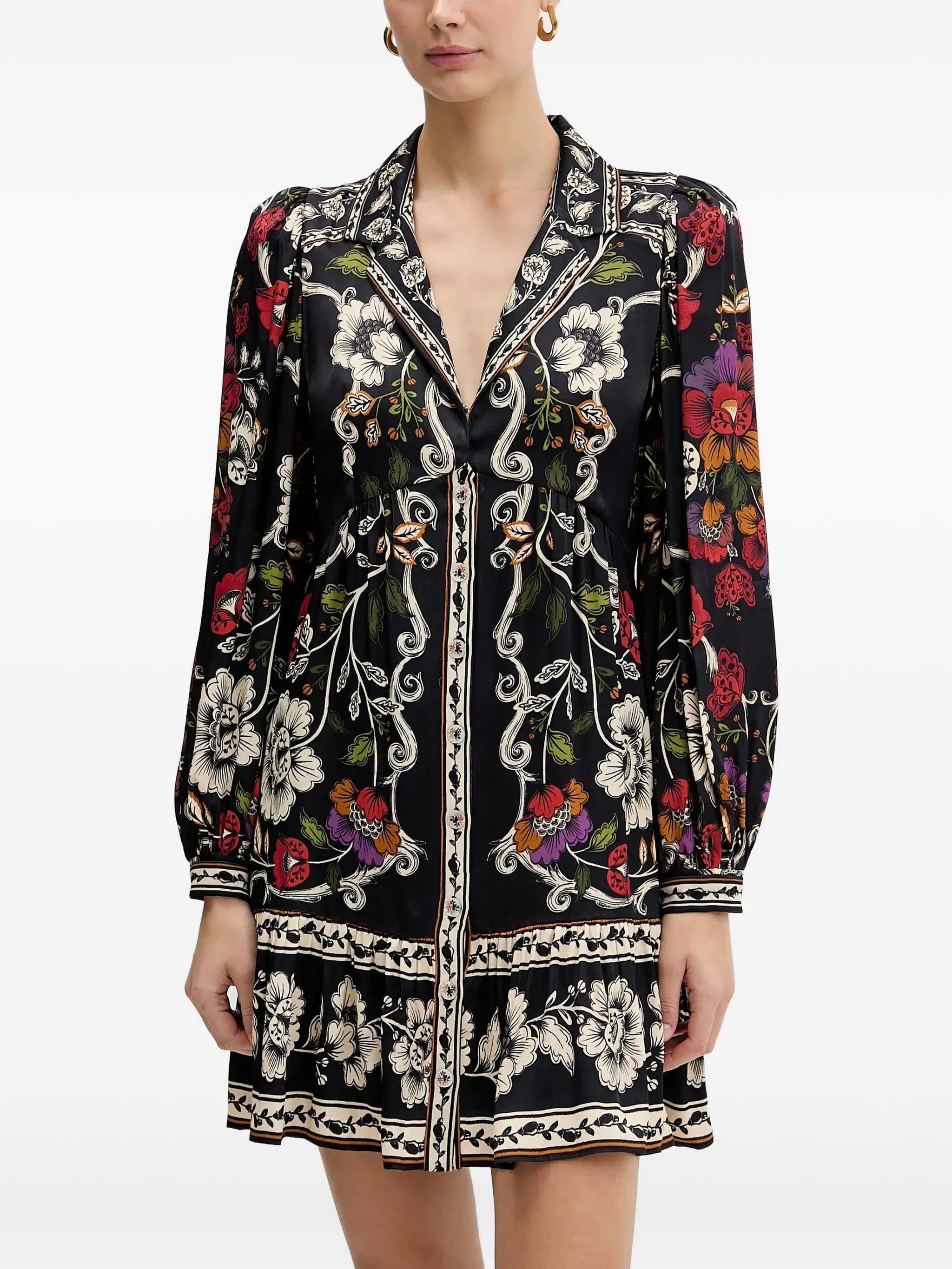 FARM Rio mini Black Rococo Flowers dress