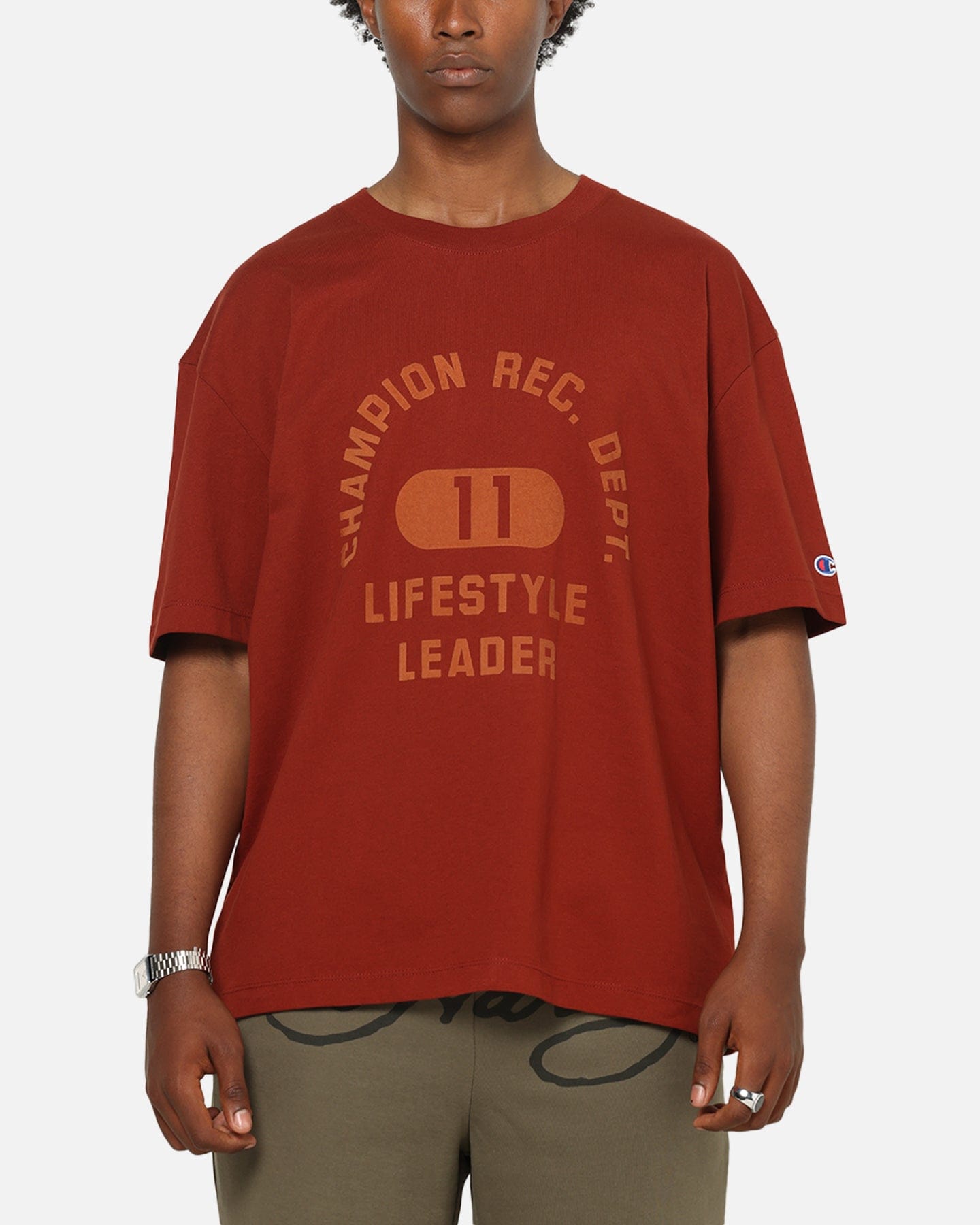 Champion Heritage Flocked Graphic T - Shirt Sumac