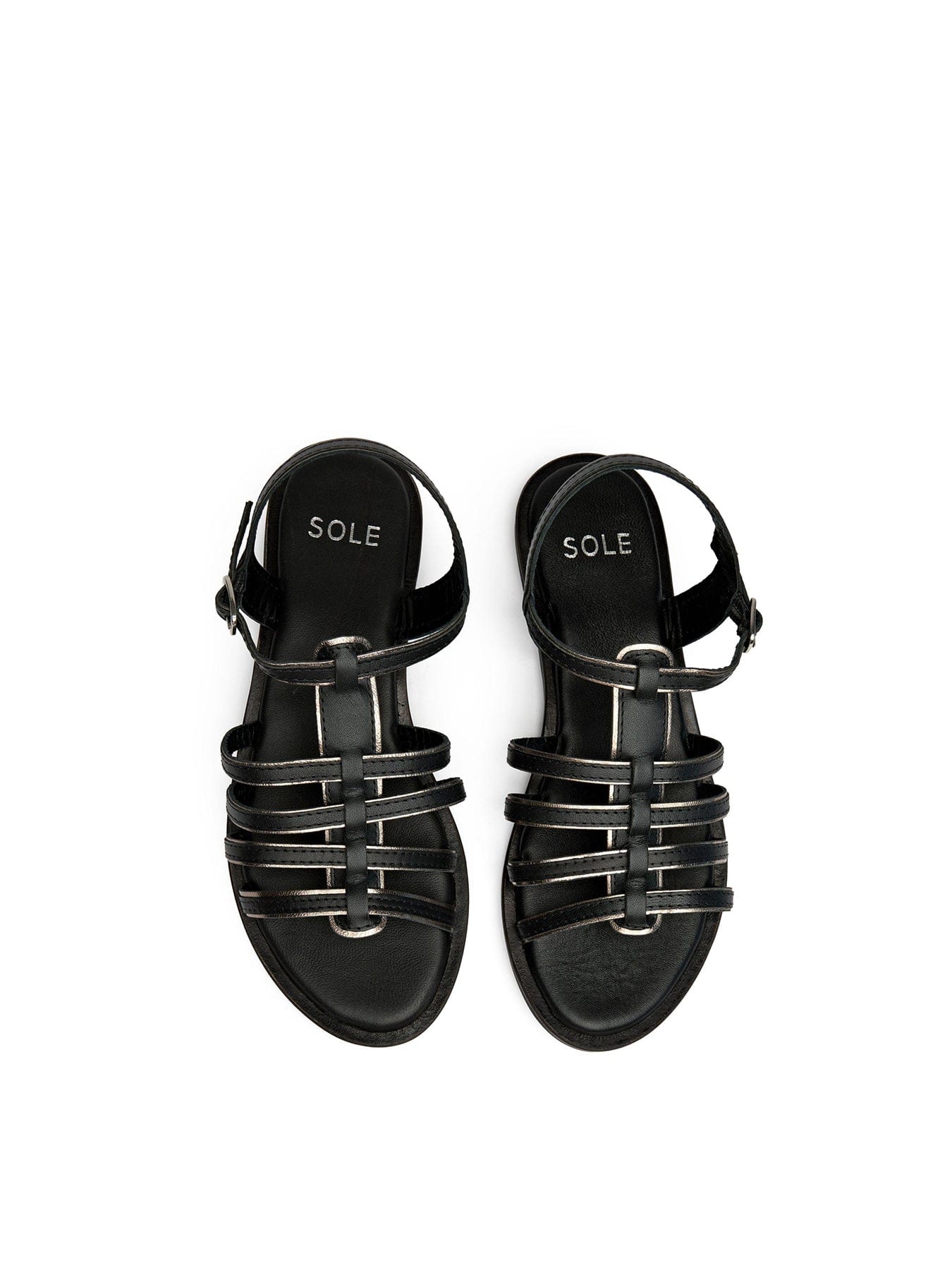 Sole Demi Gladiator Leather Sandals Black