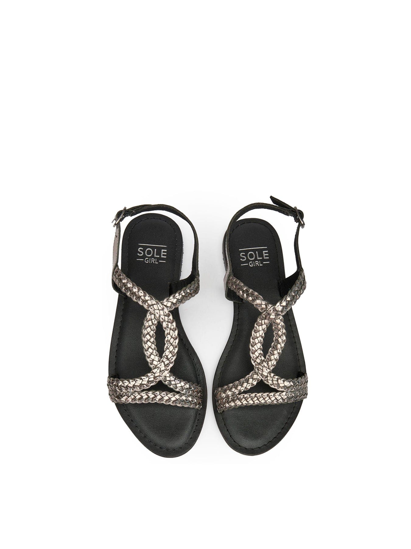 Sole Heath Leather Sandals Silver