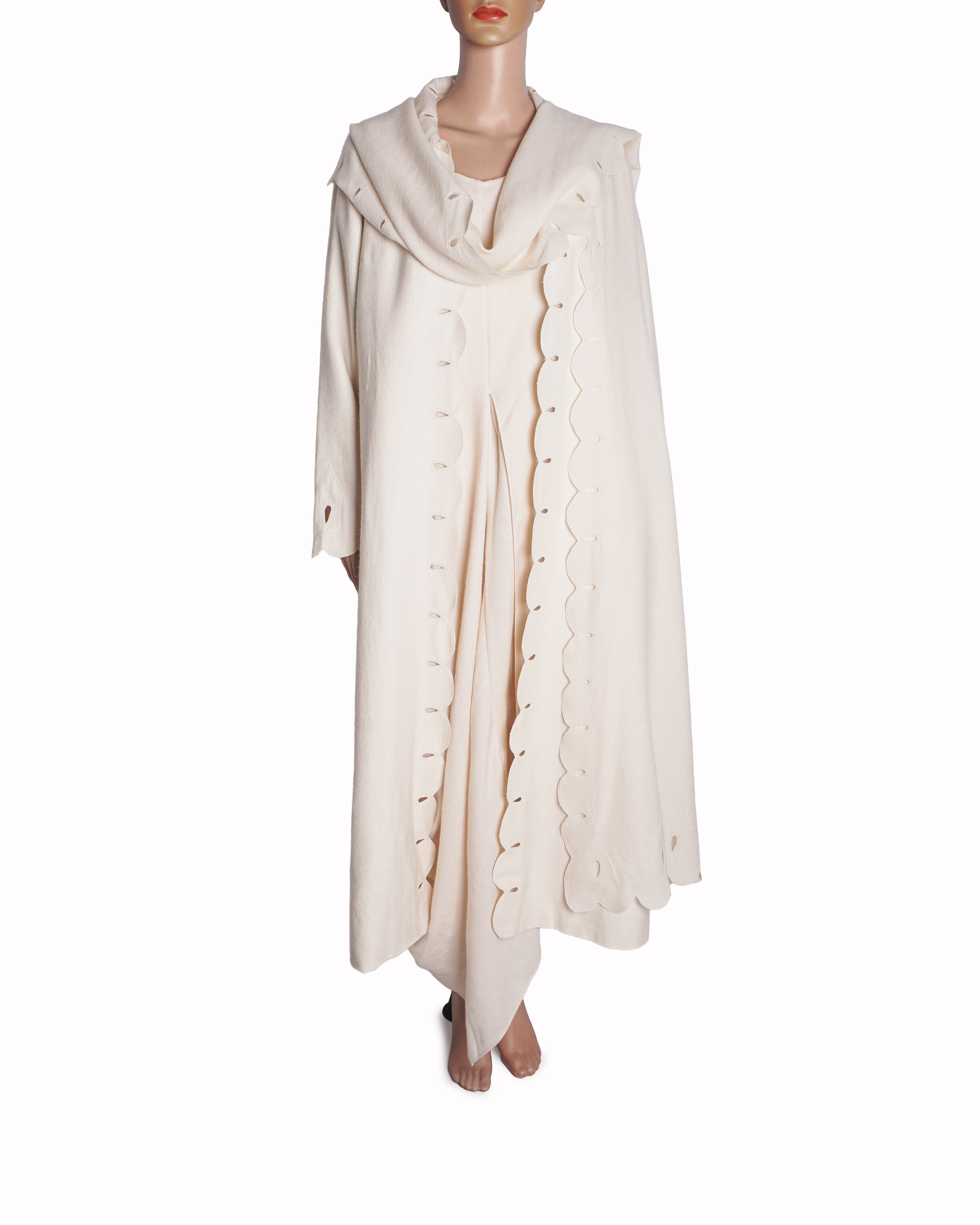 AMPM Ivory Seba Asymmetric Dress & Scalloped Cut - Work Jacket Set