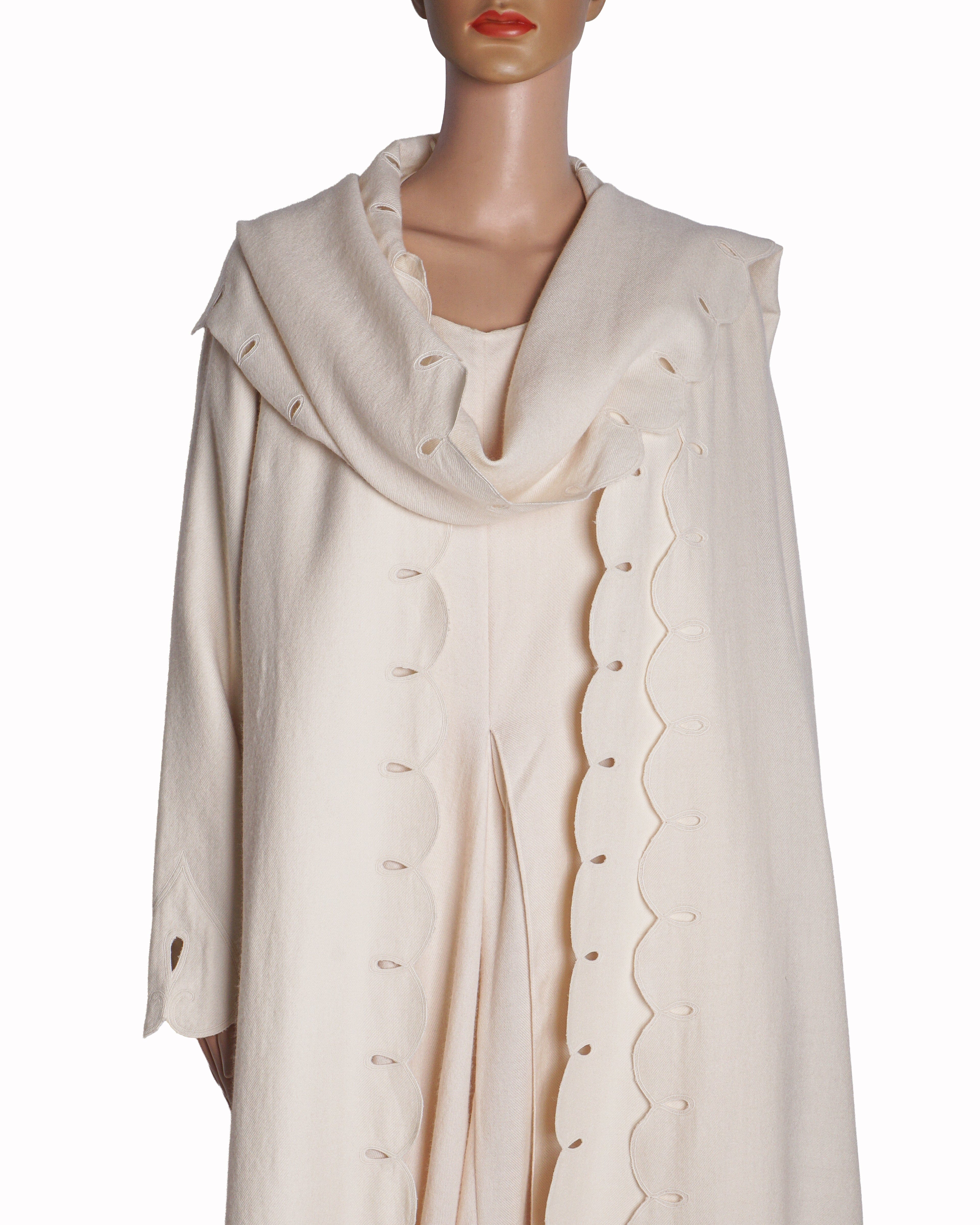 AMPM Ivory Seba Asymmetric Dress & Scalloped Cut - Work Jacket Set