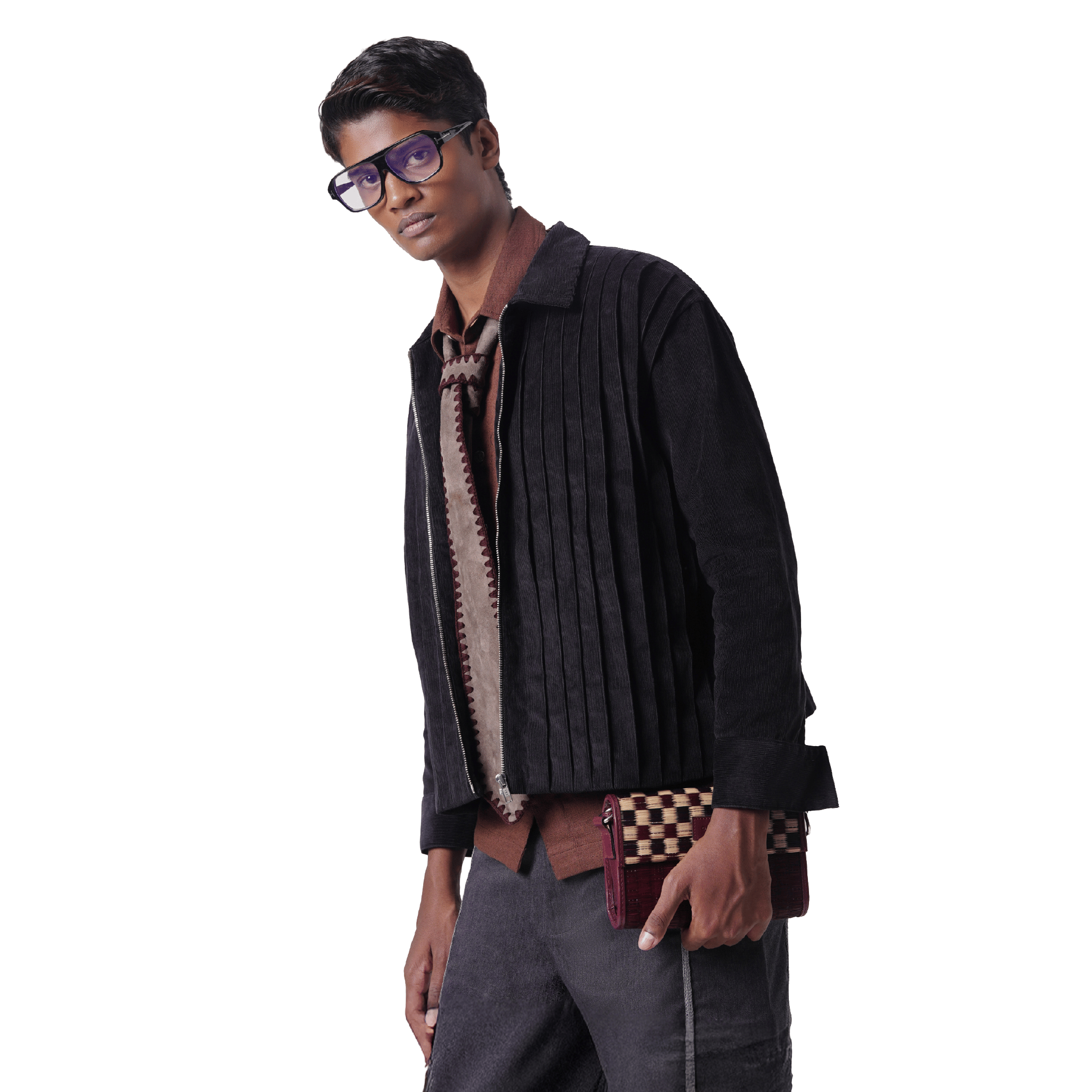 CRCLE PLEATED JACKET (BLACK)