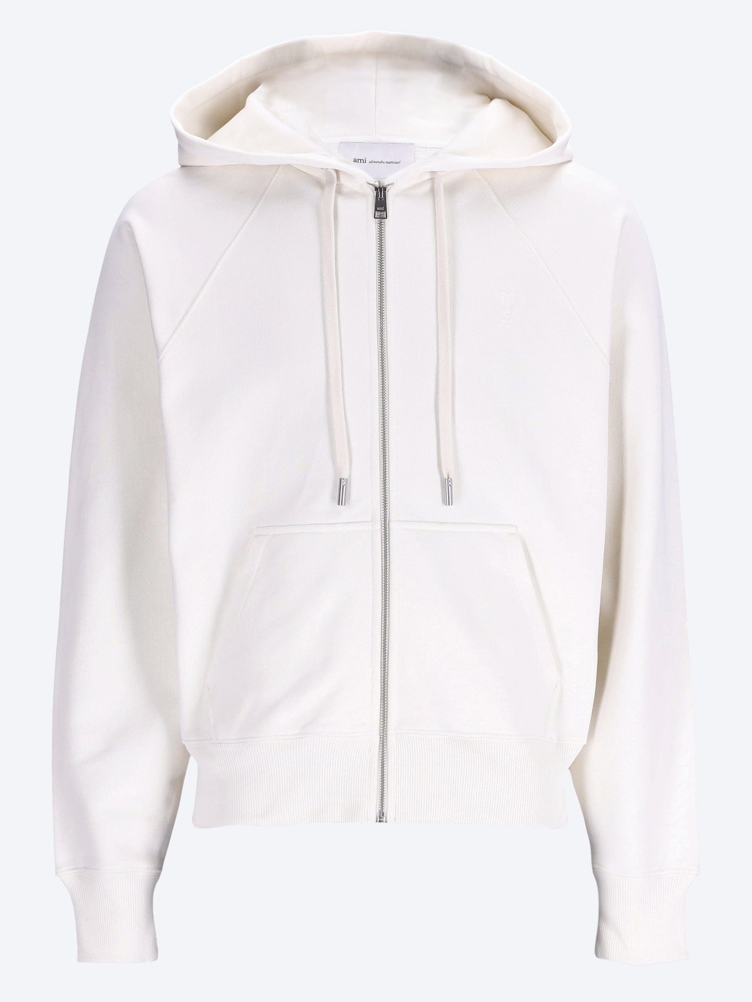 AMI Zipped hoodie with tonal embossed ami de coeur