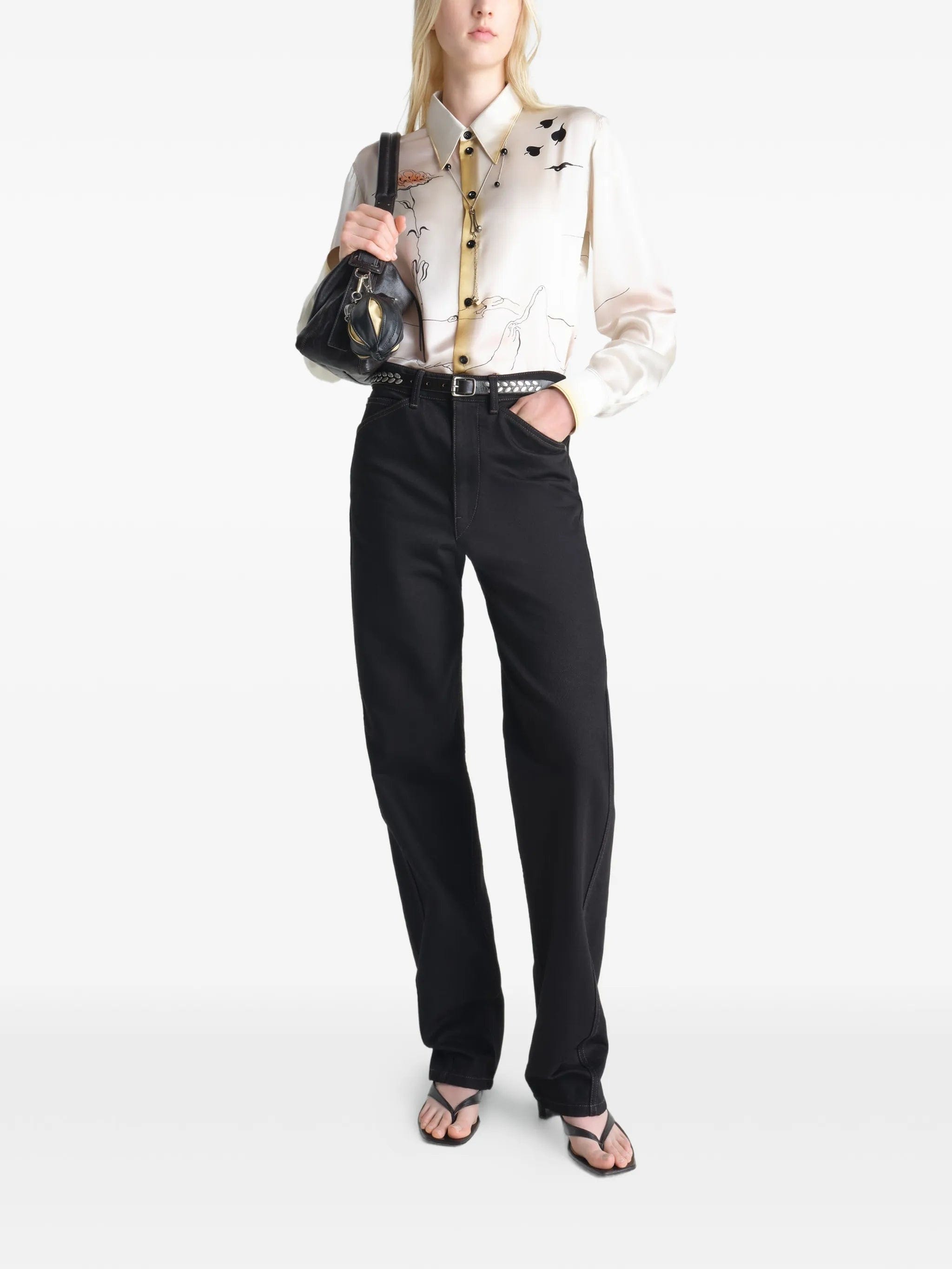 Lemaire pointed - collar landscape shirt