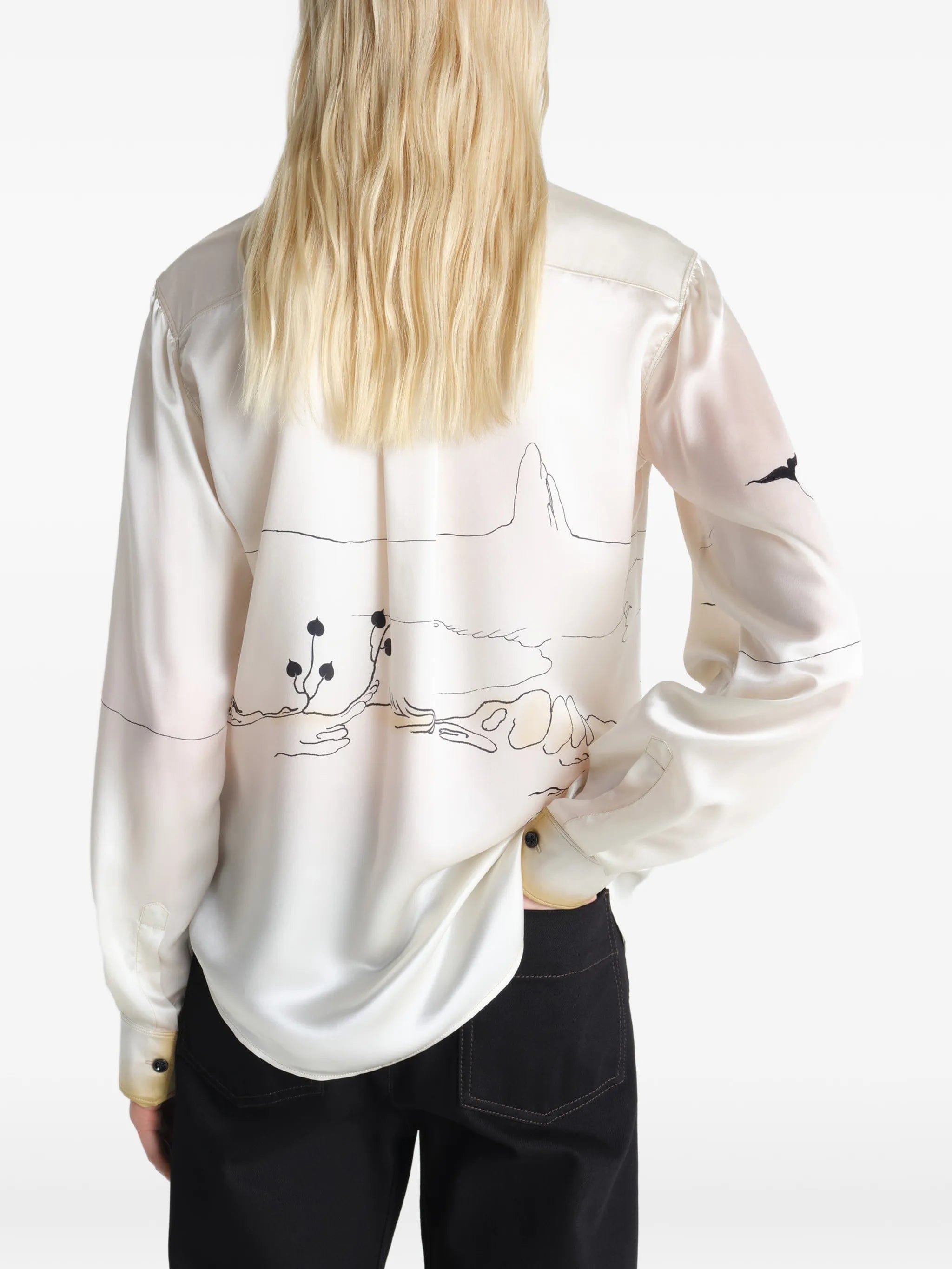 Lemaire pointed - collar landscape shirt
