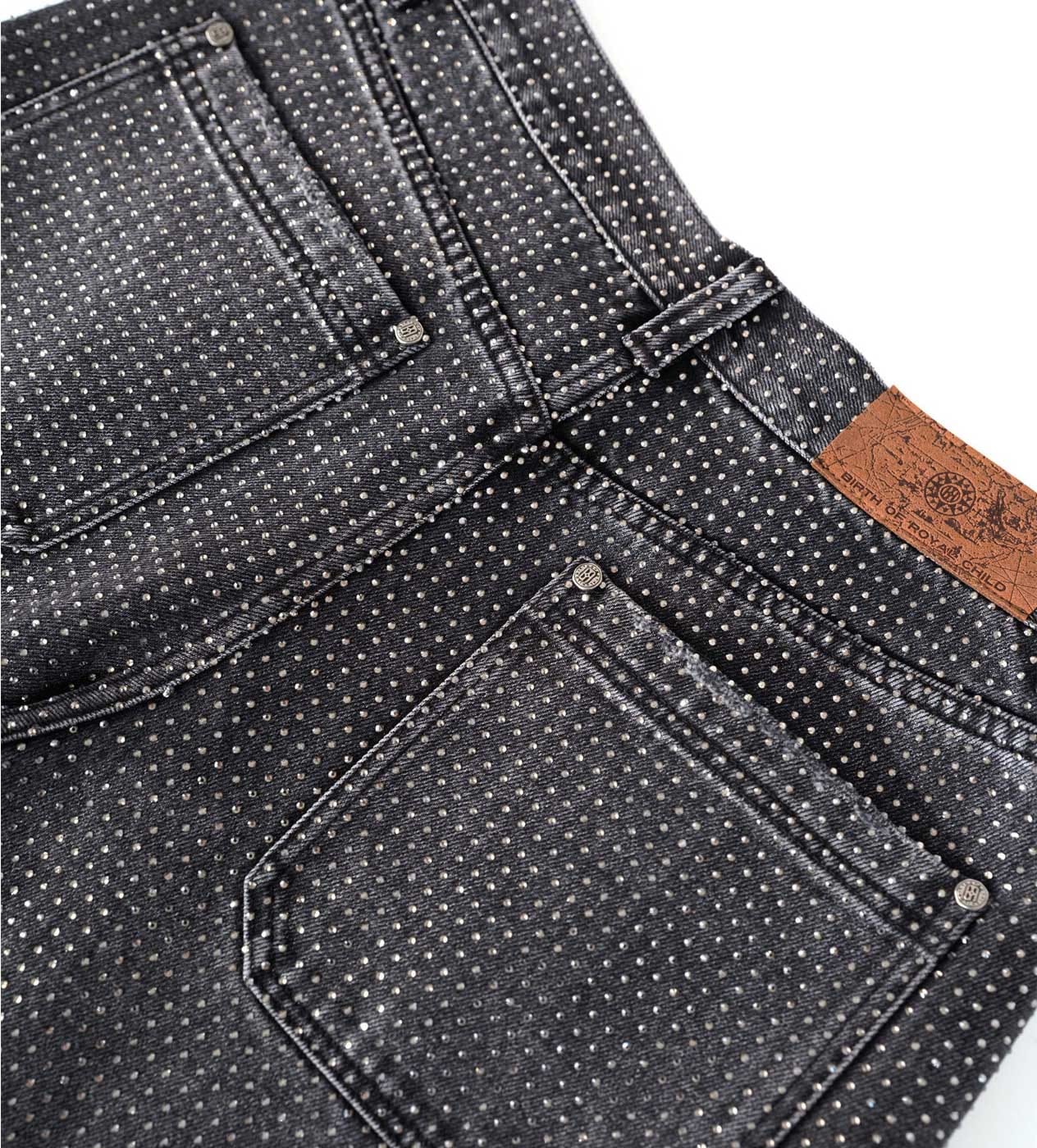 Birth of Royal Child 20K Diamond Stellar Denim Pants Black