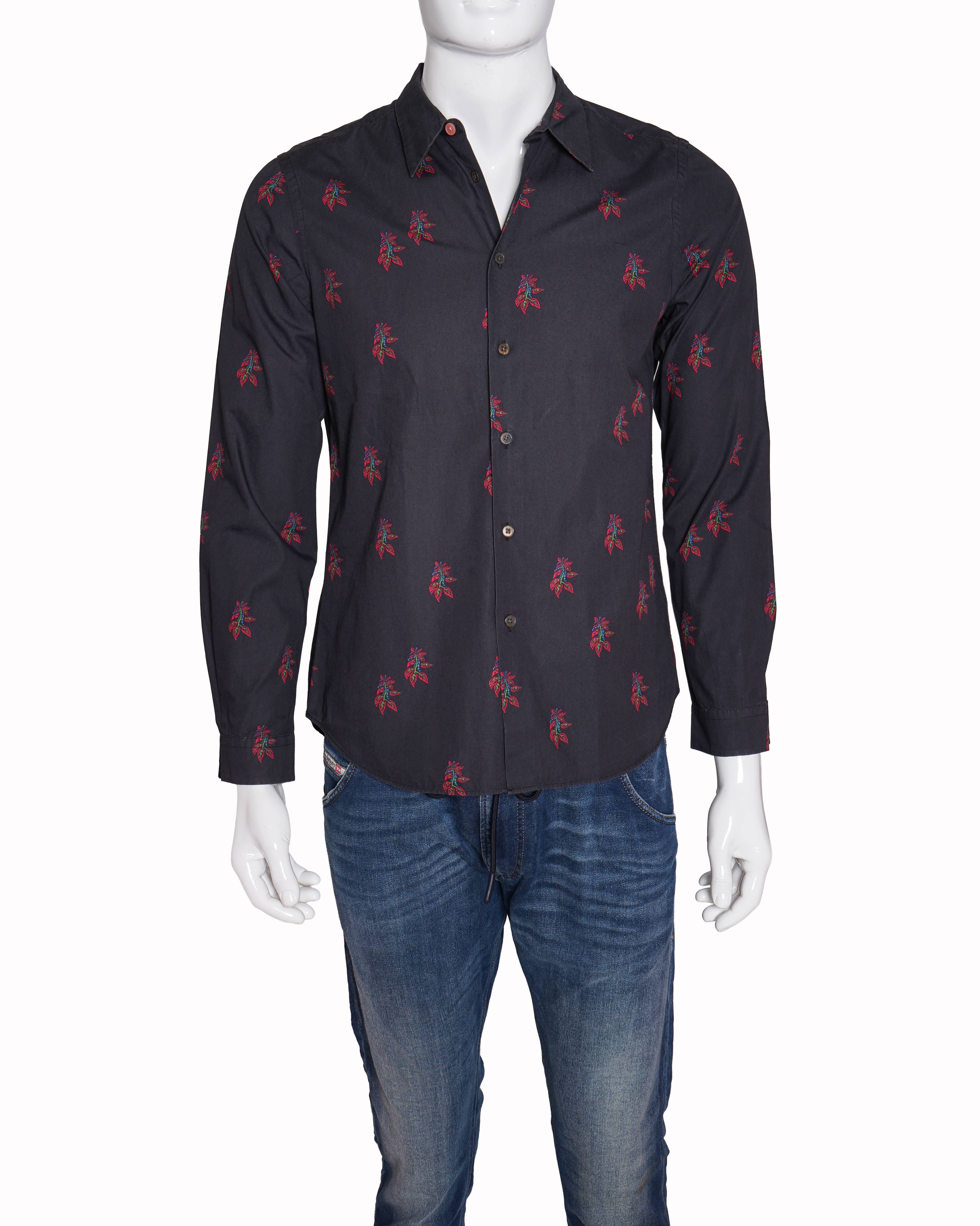 Paul Smith black red lobster motif shirt