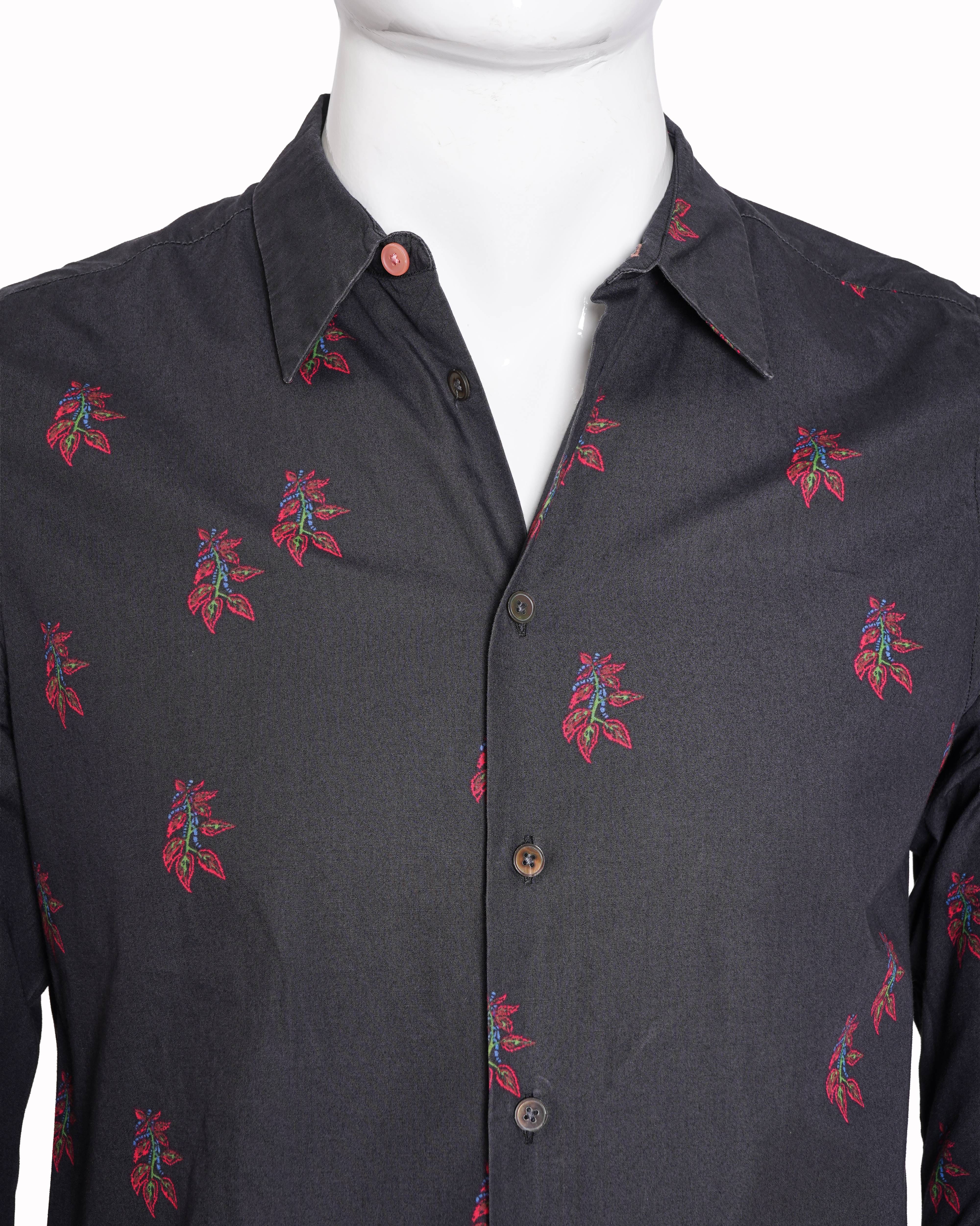Paul Smith black red lobster motif shirt