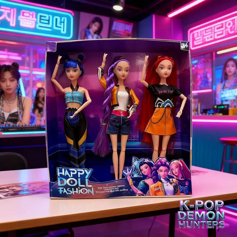 Fashion K - Pop Demon Hunter Doll Set – 11.5" Collectible Dolls, 3 - Piece Fashion Figure Set