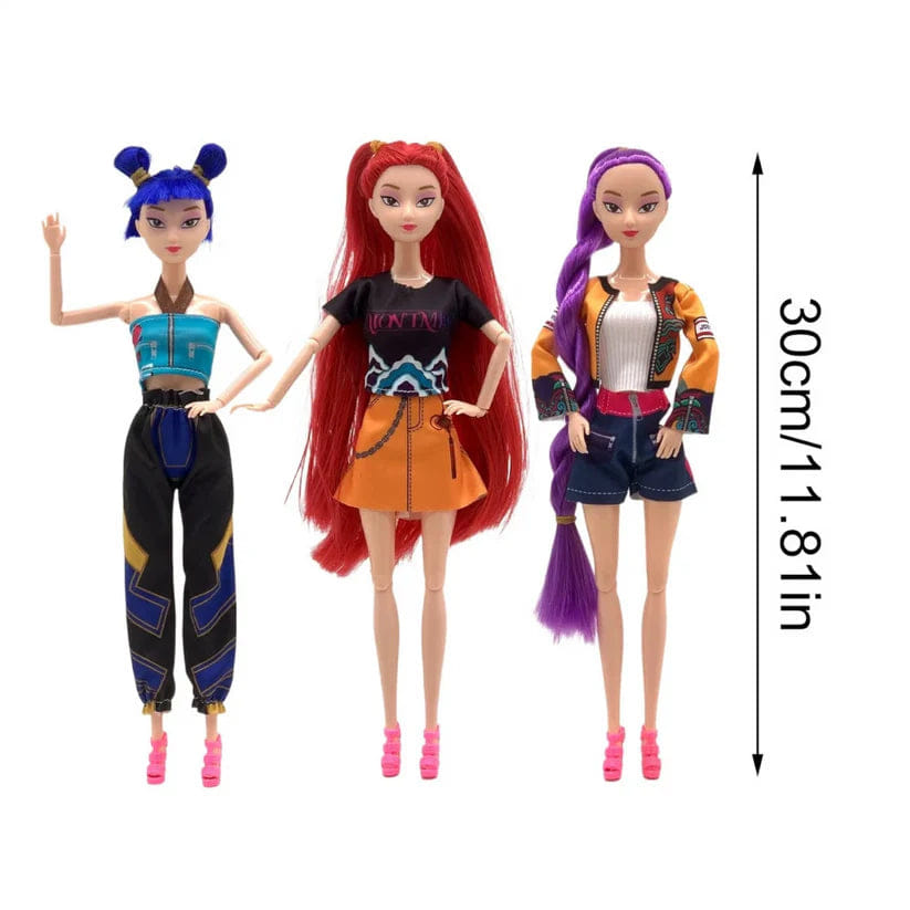 Fashion K - Pop Demon Hunter Doll Set – 11.5" Collectible Dolls, 3 - Piece Fashion Figure Set